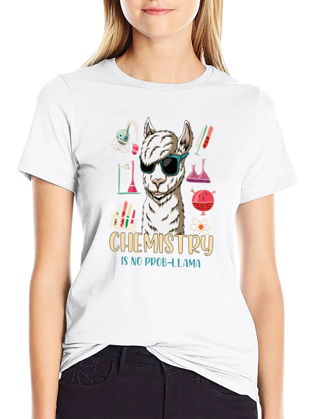 Chemistry Llama Graphic Tee - Science Humor