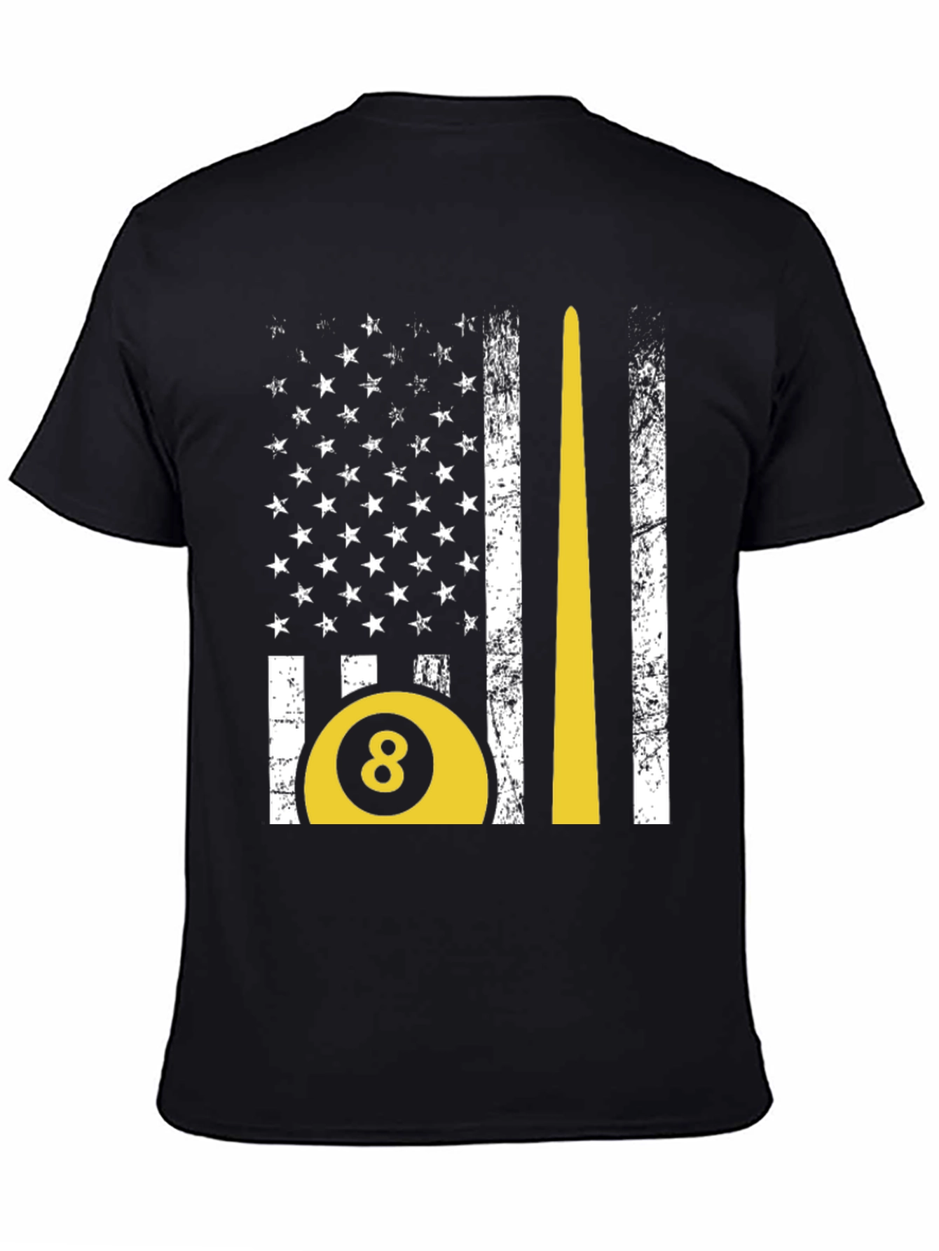 Billiards 8-Ball American Flag Graphic T-Shirt