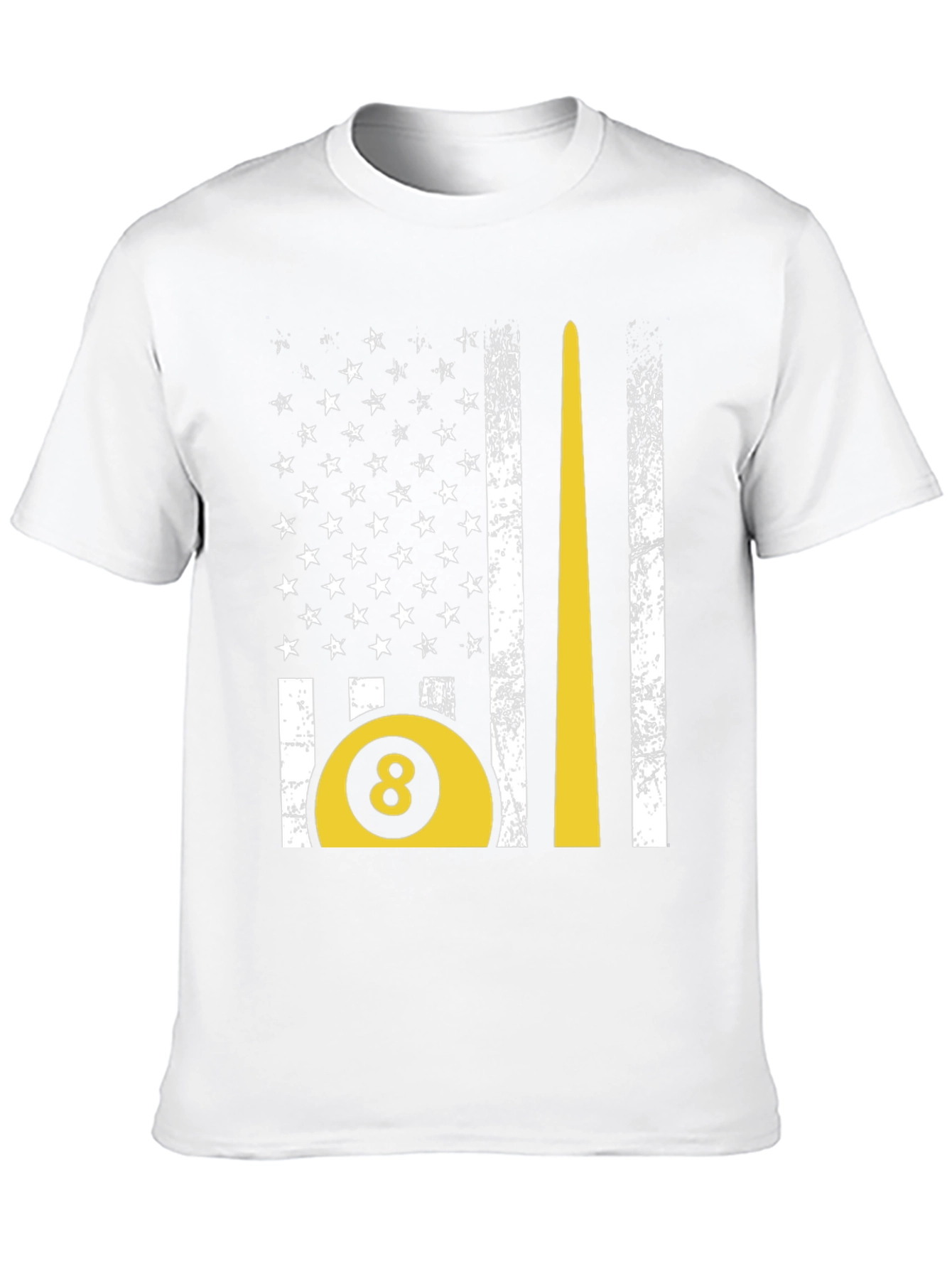 Billiards 8-Ball American Flag Graphic T-Shirt