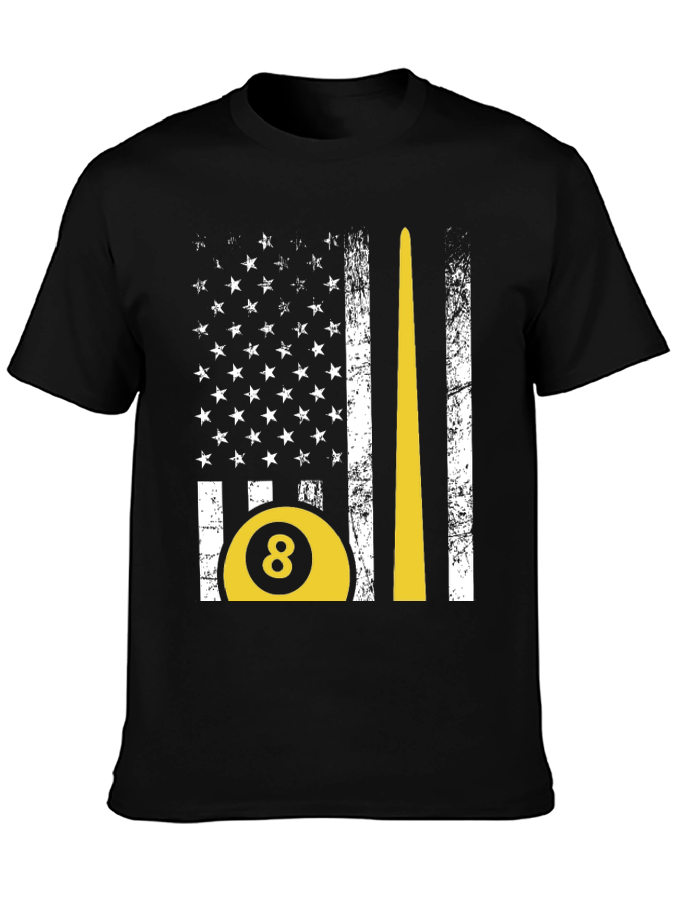 Billiards 8-Ball American Flag Graphic T-Shirt