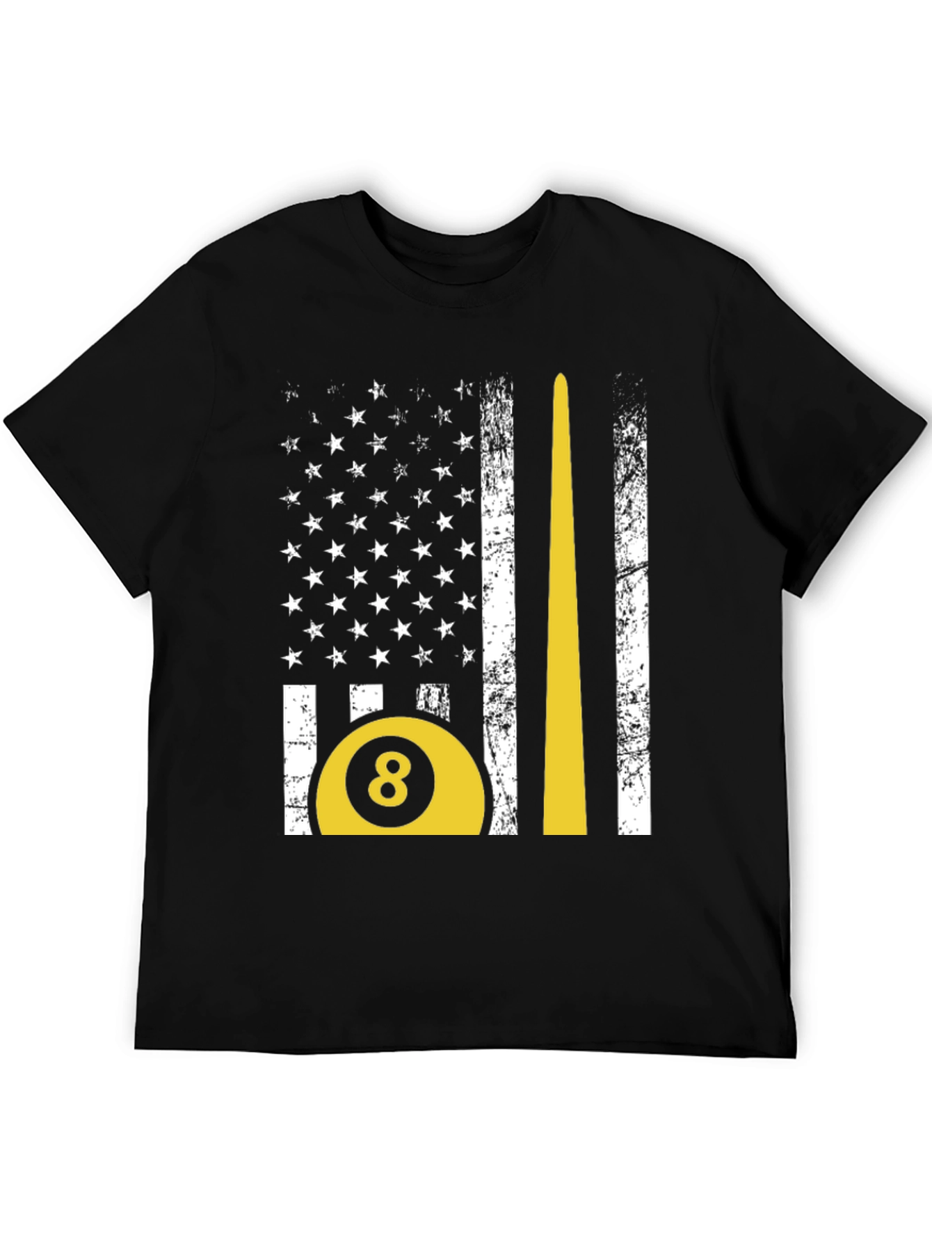Billiards 8-Ball American Flag Graphic T-Shirt