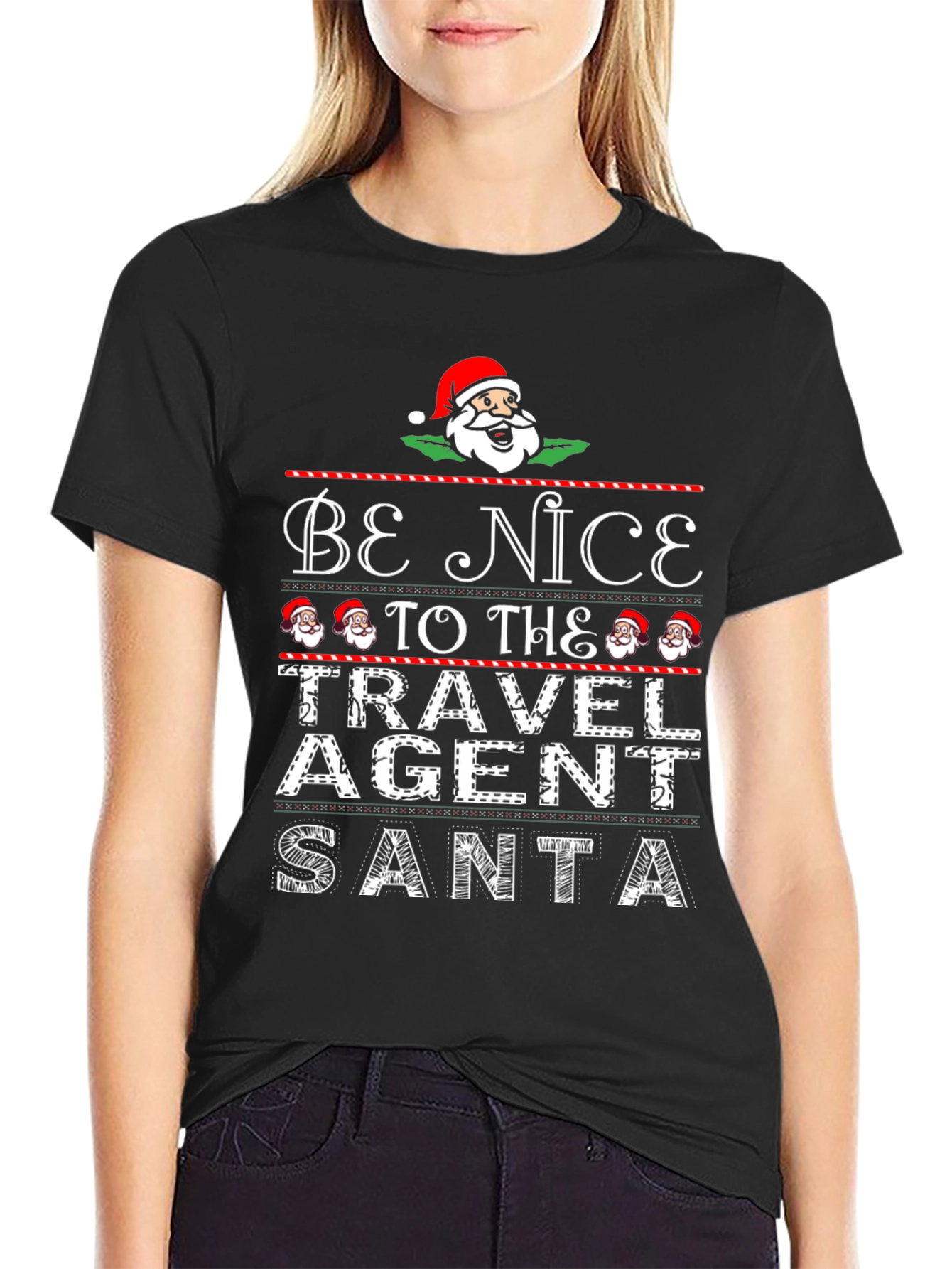 Be Nice To The Travel Agent Santa T-Shirt