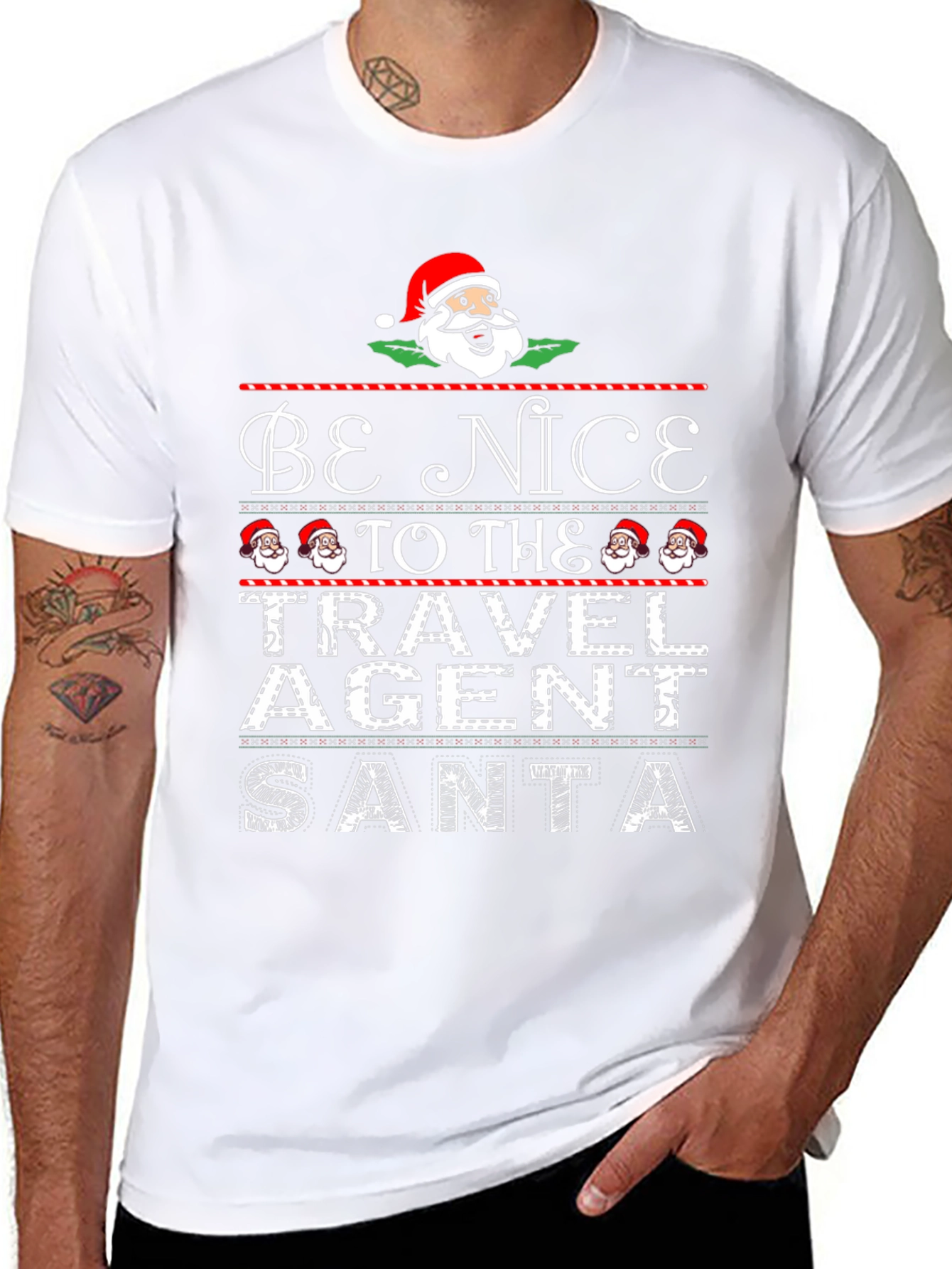 Be Nice To The Travel Agent Santa T-Shirt