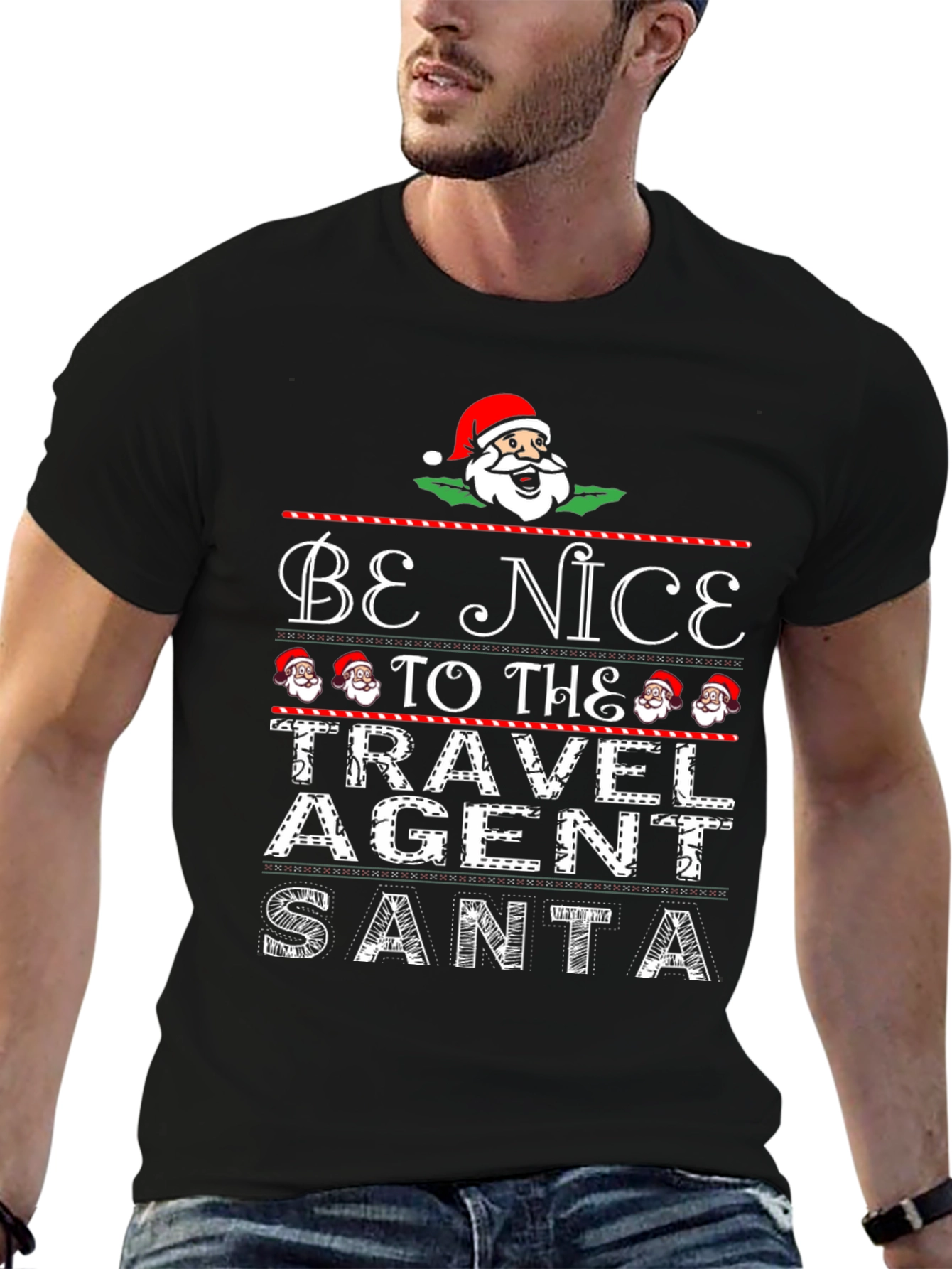 Be Nice To The Travel Agent Santa T-Shirt