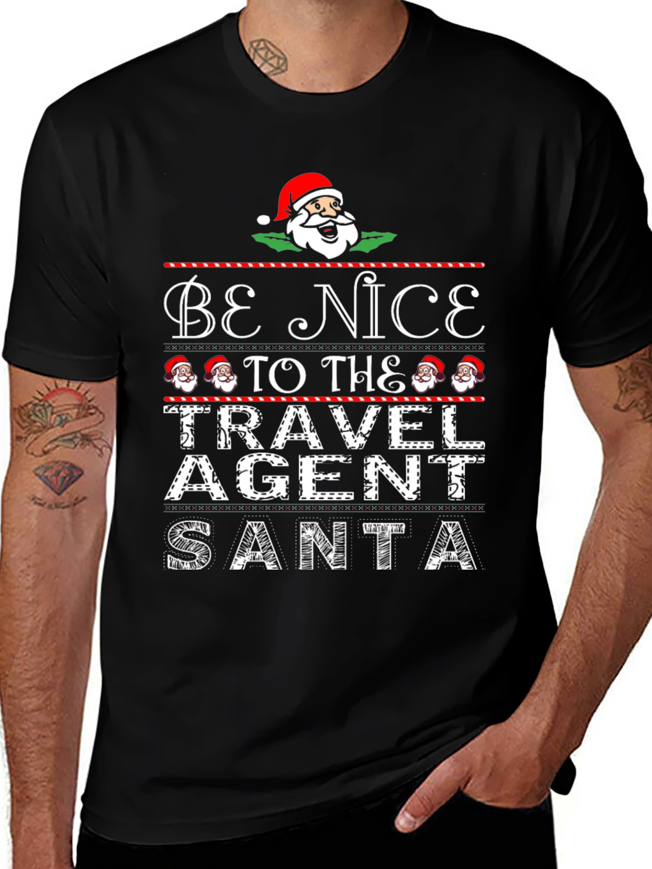 Be Nice To The Travel Agent Santa T-Shirt