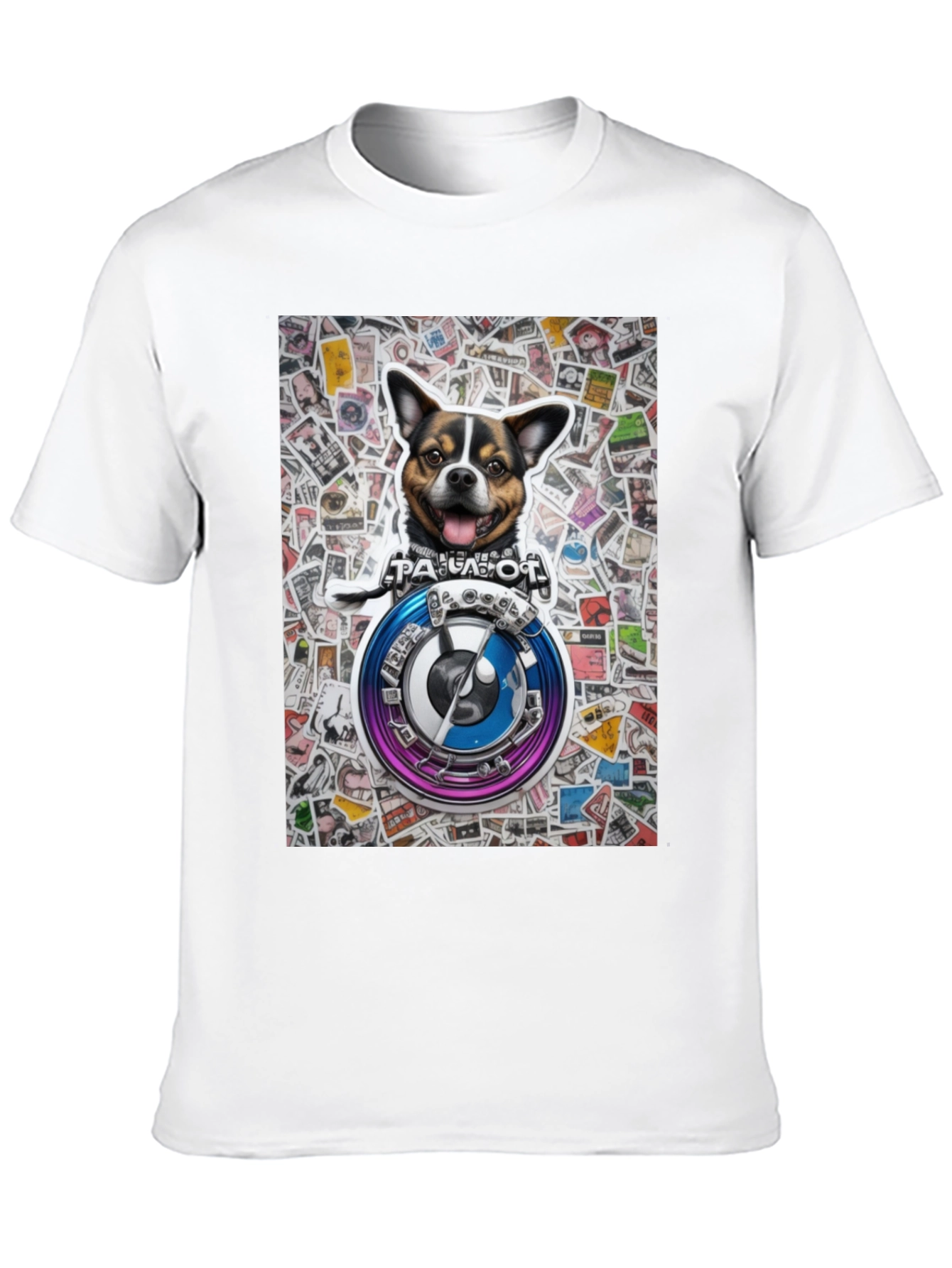 Dog Stickerbomb Graphic Tee - Unisex