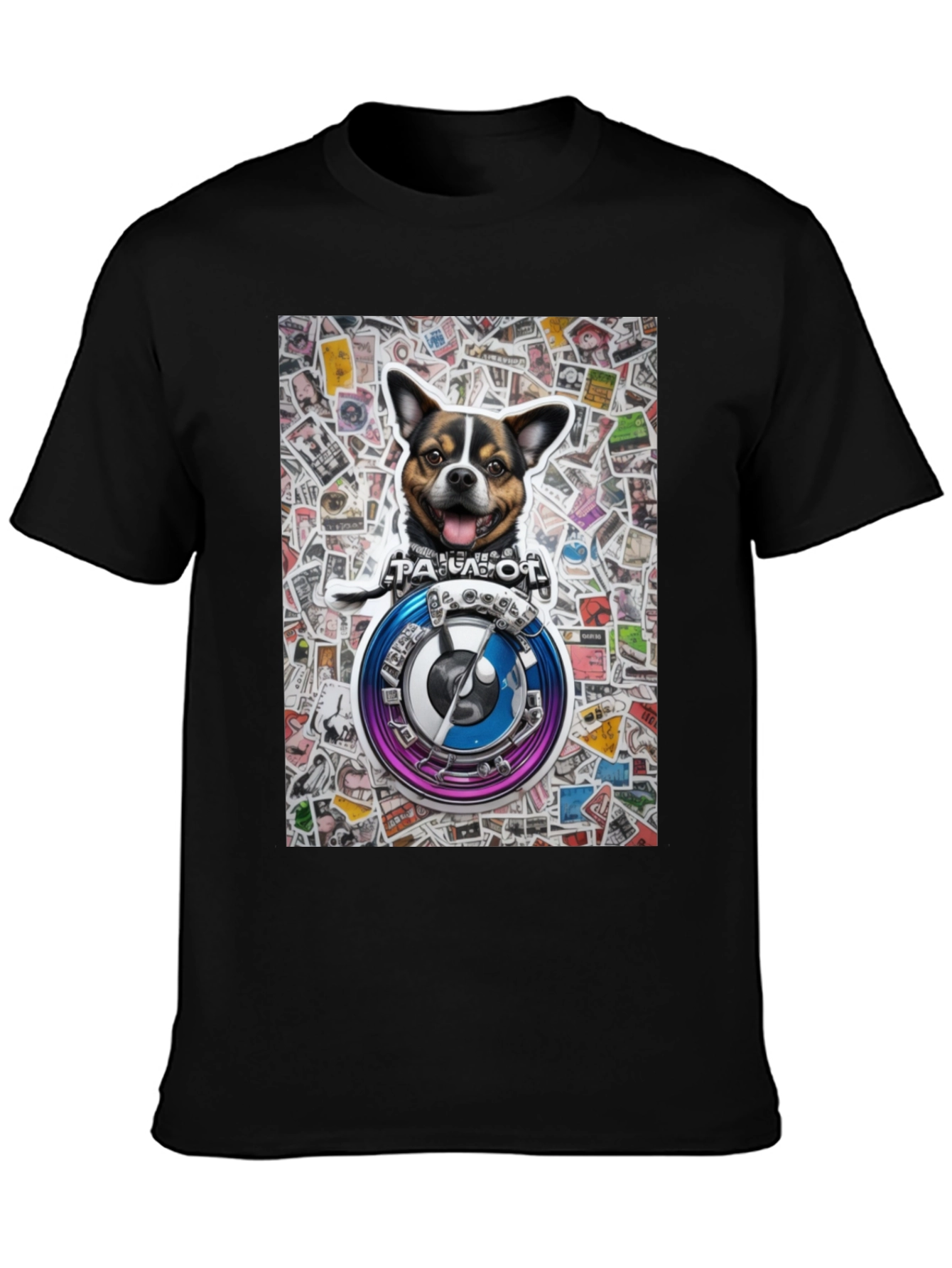Dog Stickerbomb Graphic Tee - Unisex