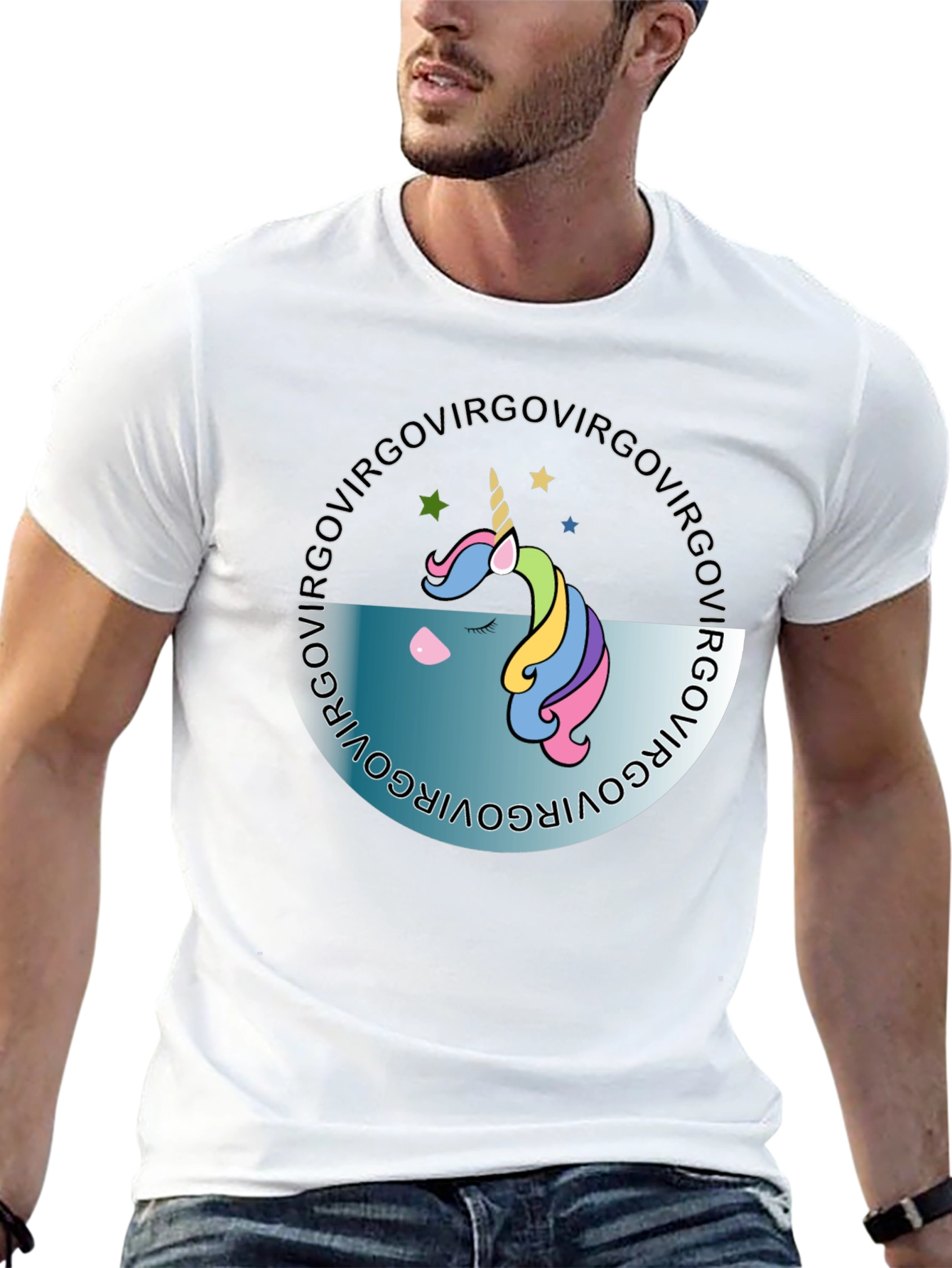 Virgo Unicorn Black T-Shirt