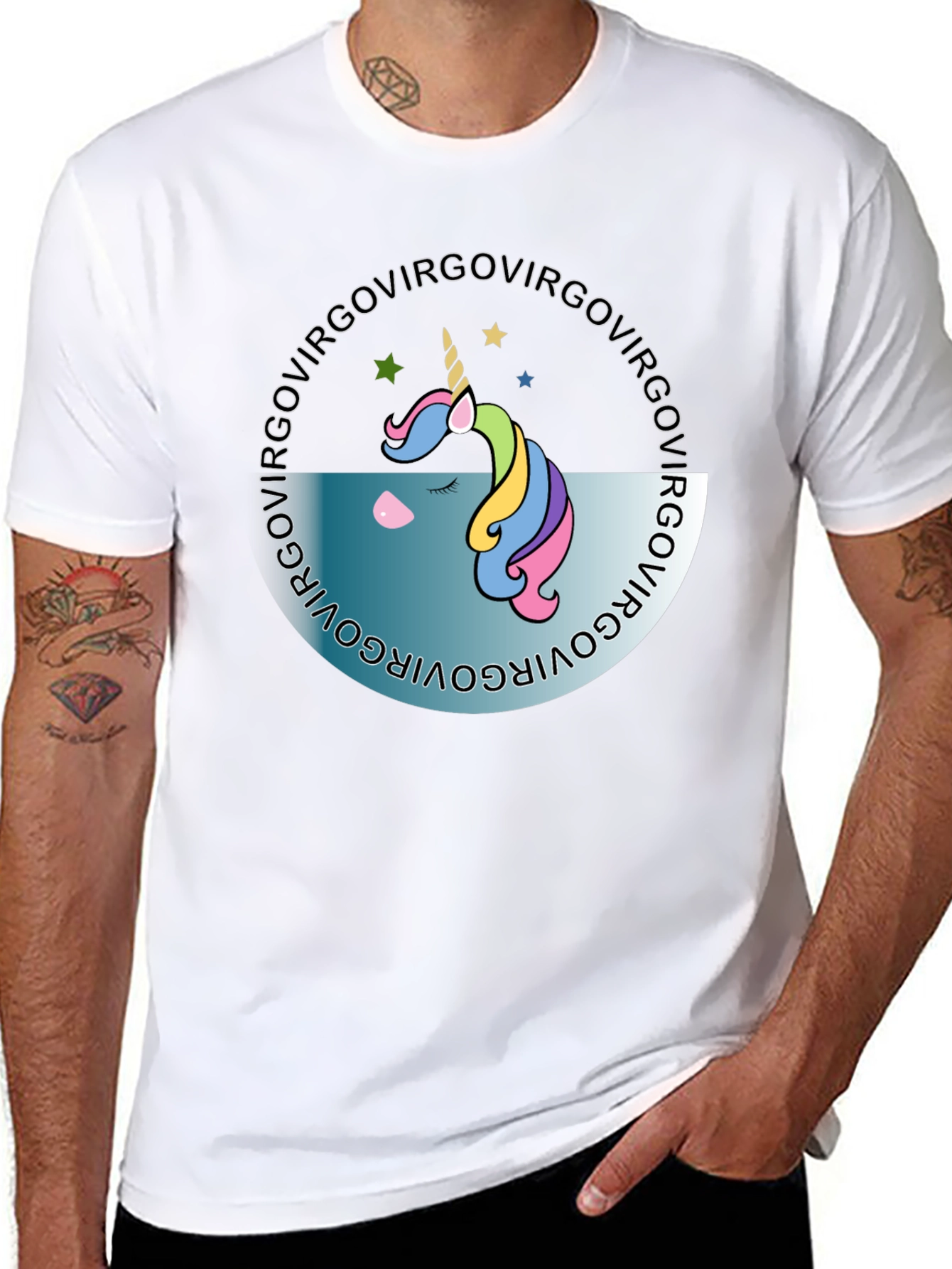 Virgo Unicorn Black T-Shirt