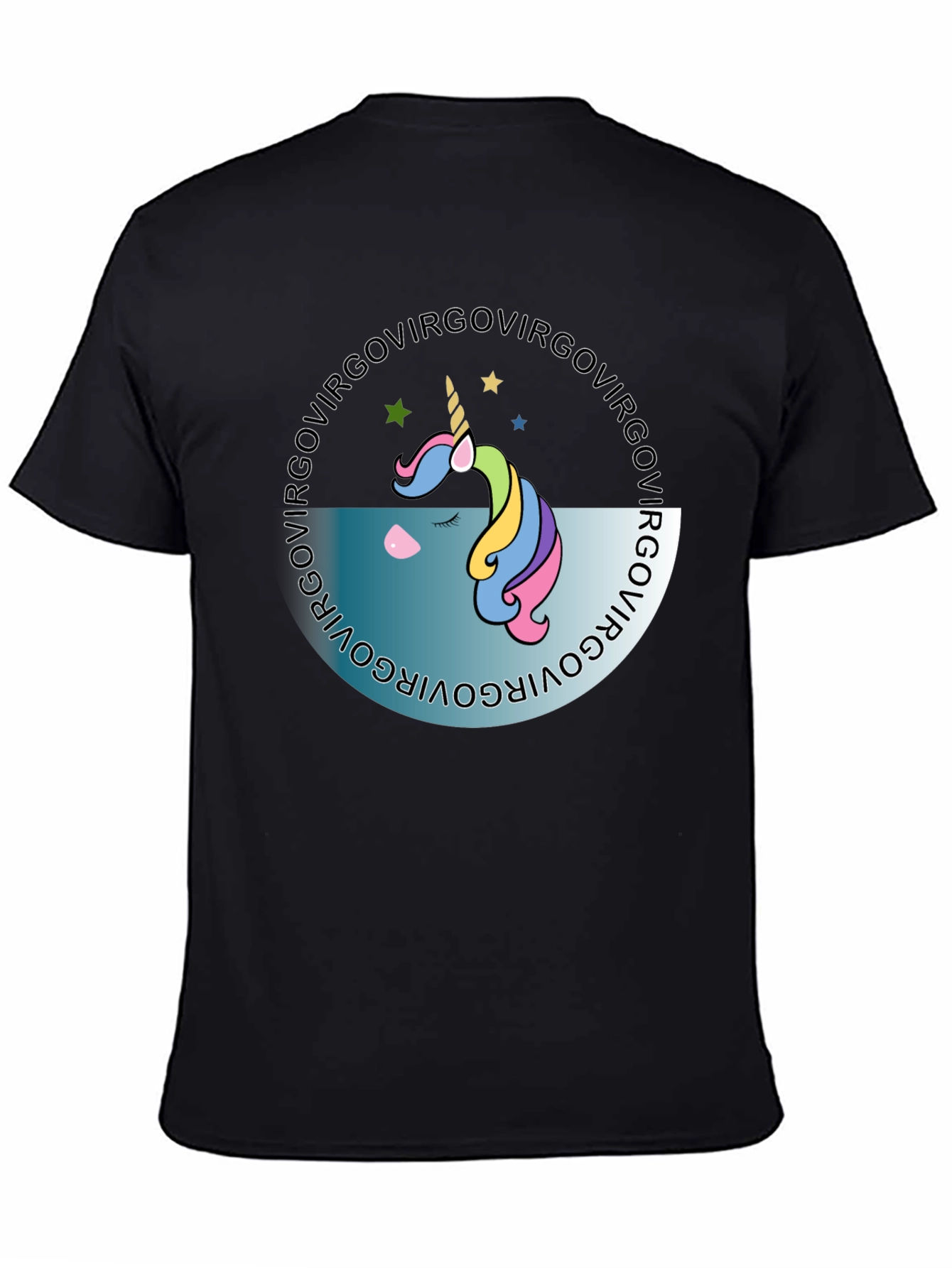 Virgo Unicorn Black T-Shirt
