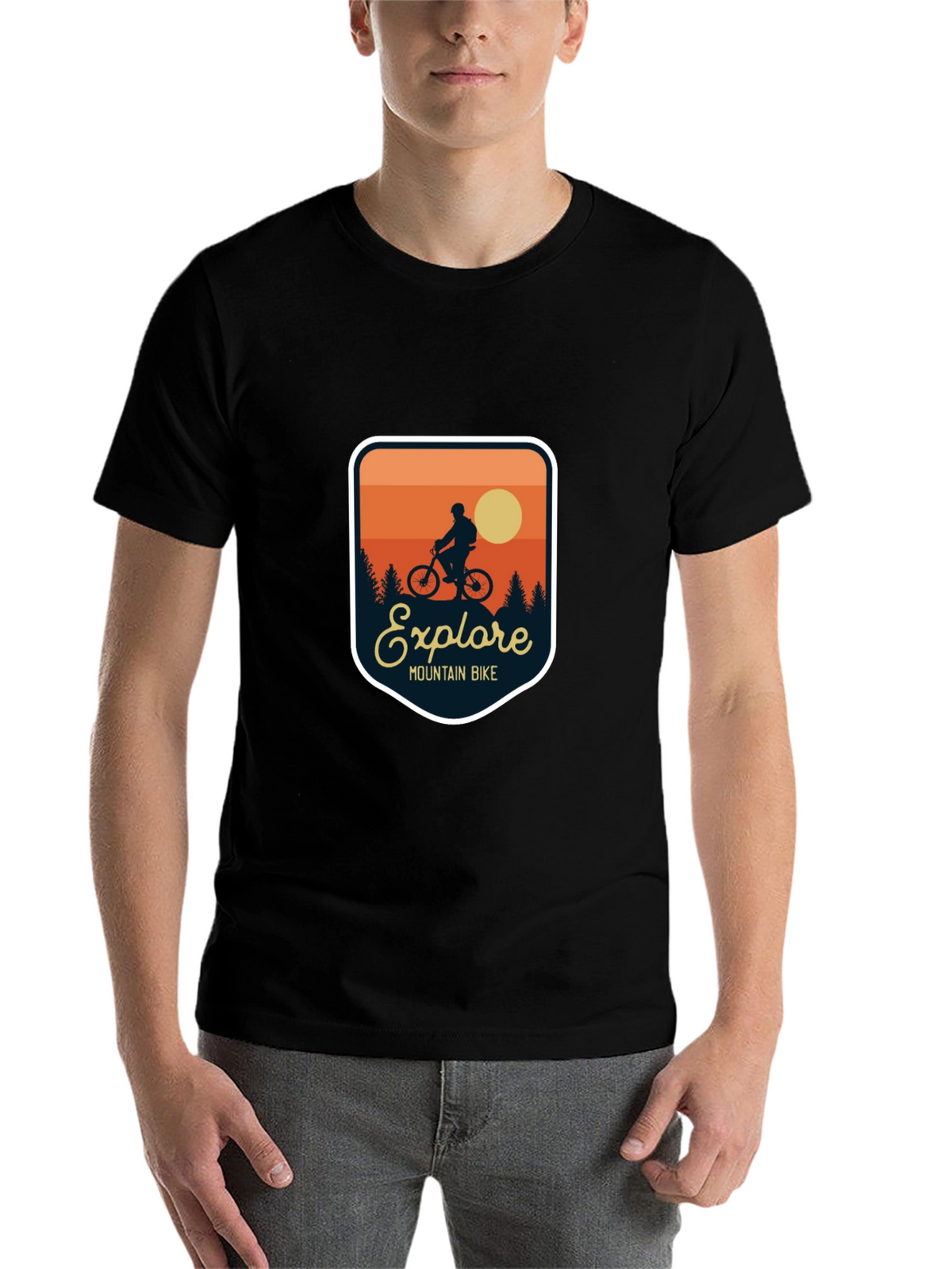 Explore Mountain Bike T-Shirt - Adventure Design