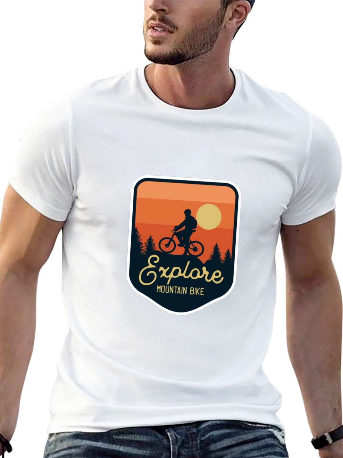 Explore Mountain Bike T-Shirt - Adventure Design