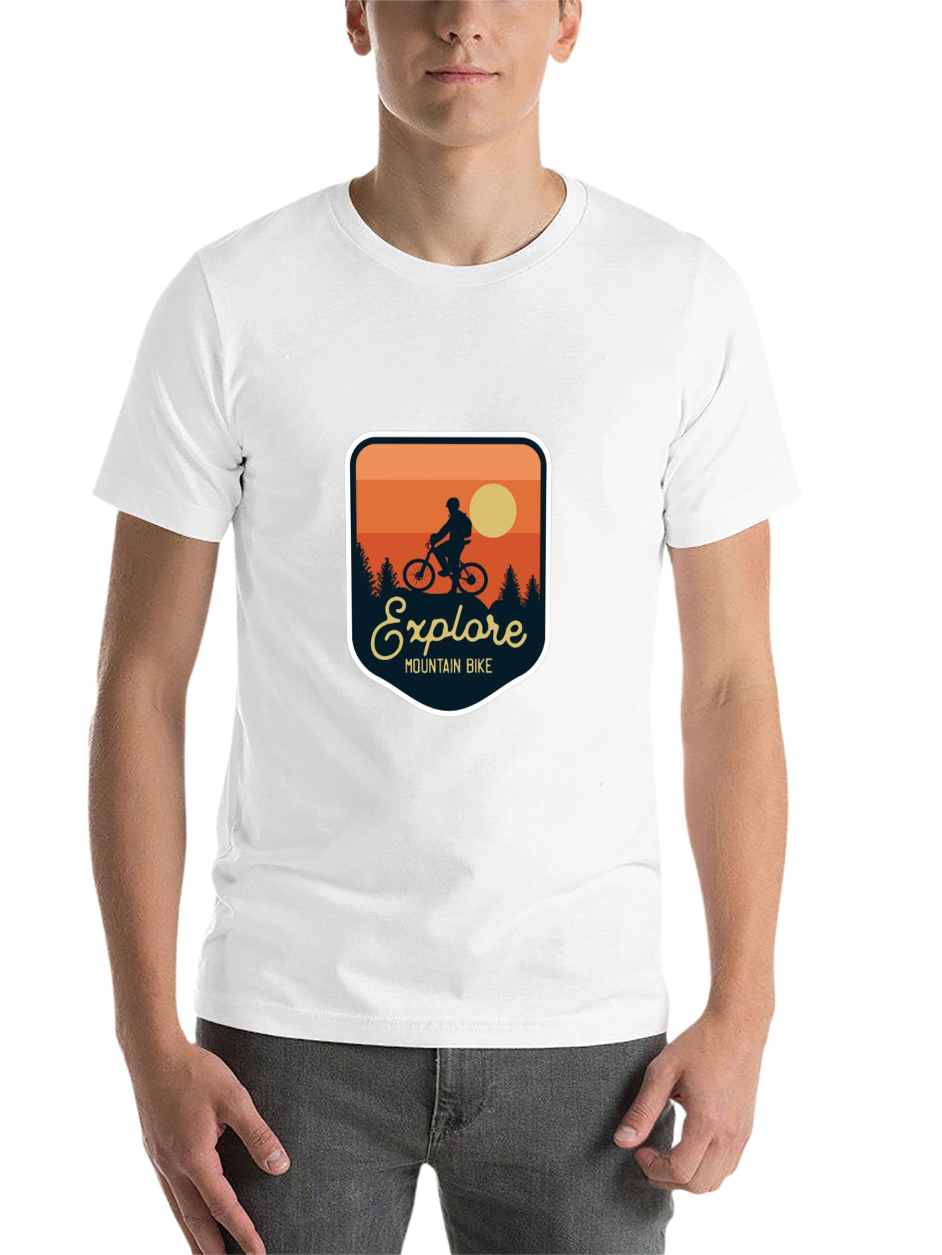Explore Mountain Bike T-Shirt - Adventure Design