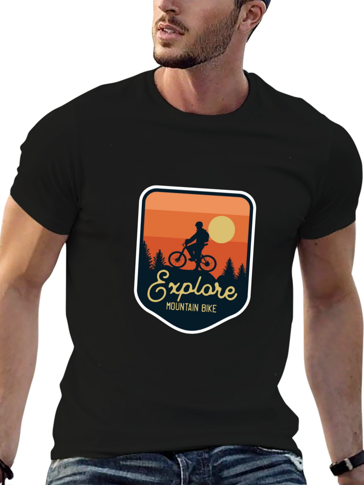Explore Mountain Bike T-Shirt - Adventure Design