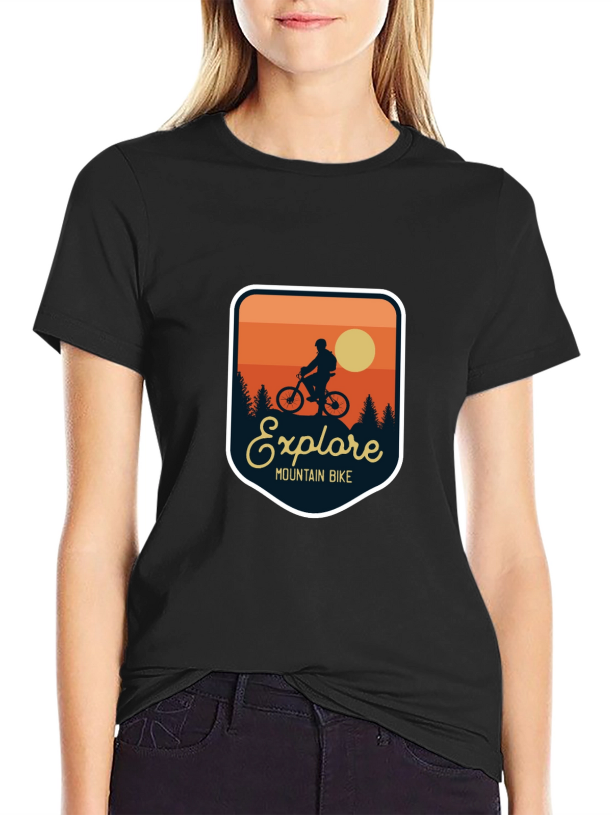 Explore Mountain Bike T-Shirt - Adventure Design