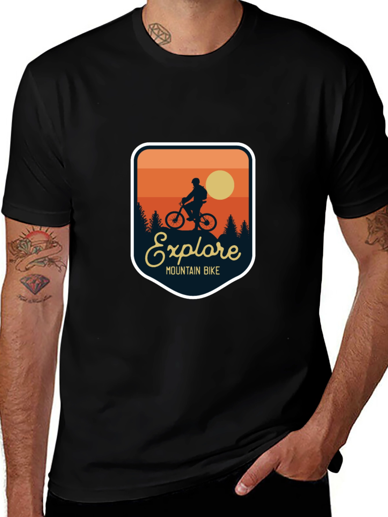 Explore Mountain Bike T-Shirt - Adventure Design