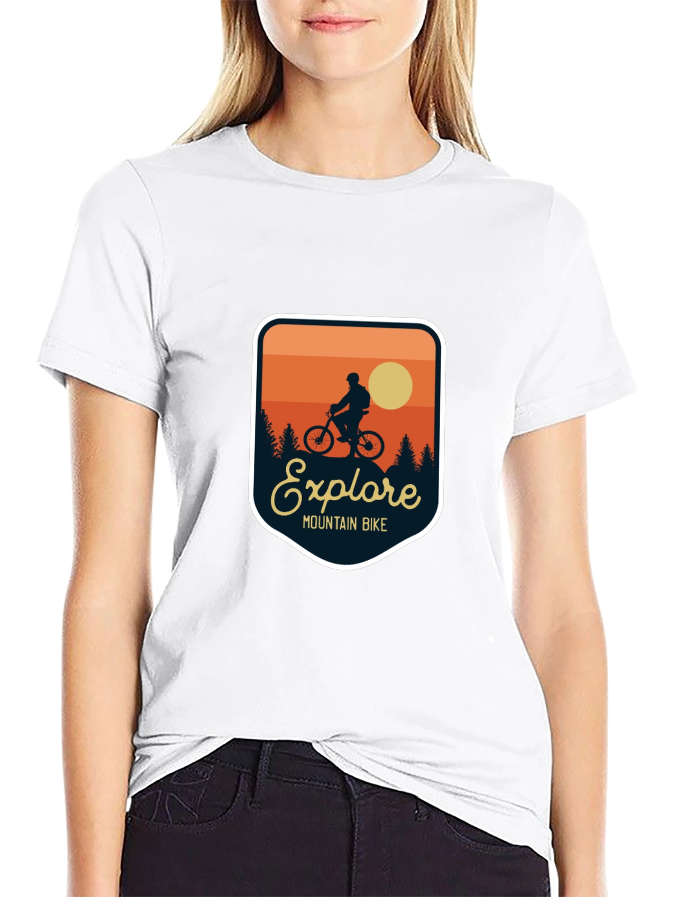 Explore Mountain Bike T-Shirt - Adventure Design