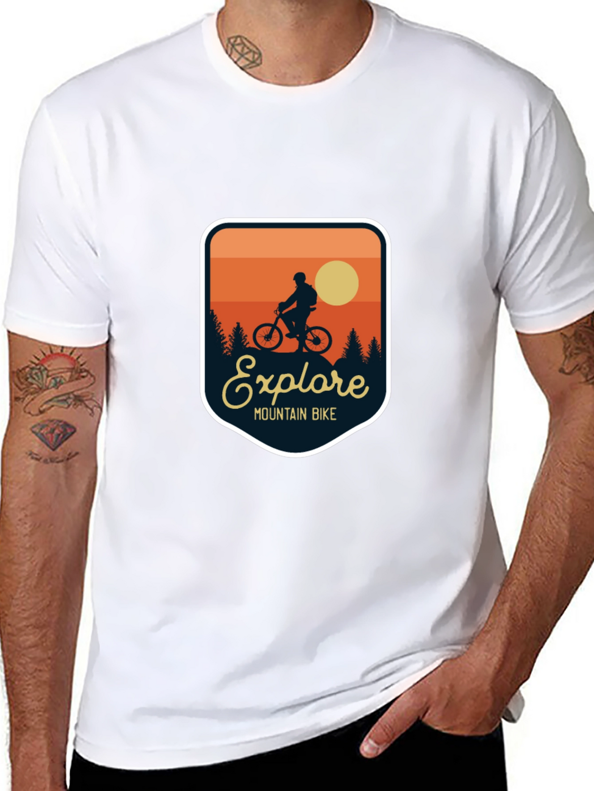 Explore Mountain Bike T-Shirt - Adventure Design