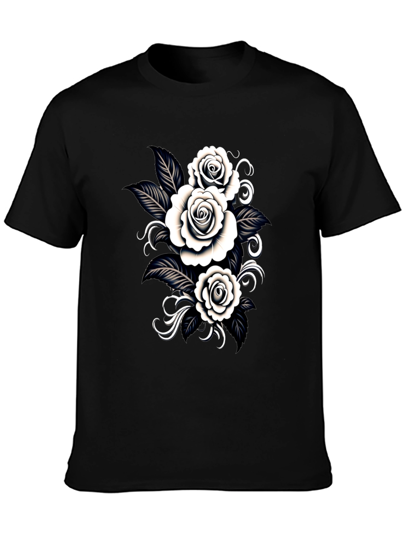 Black Rose T-Shirt: Gothic Floral Design
