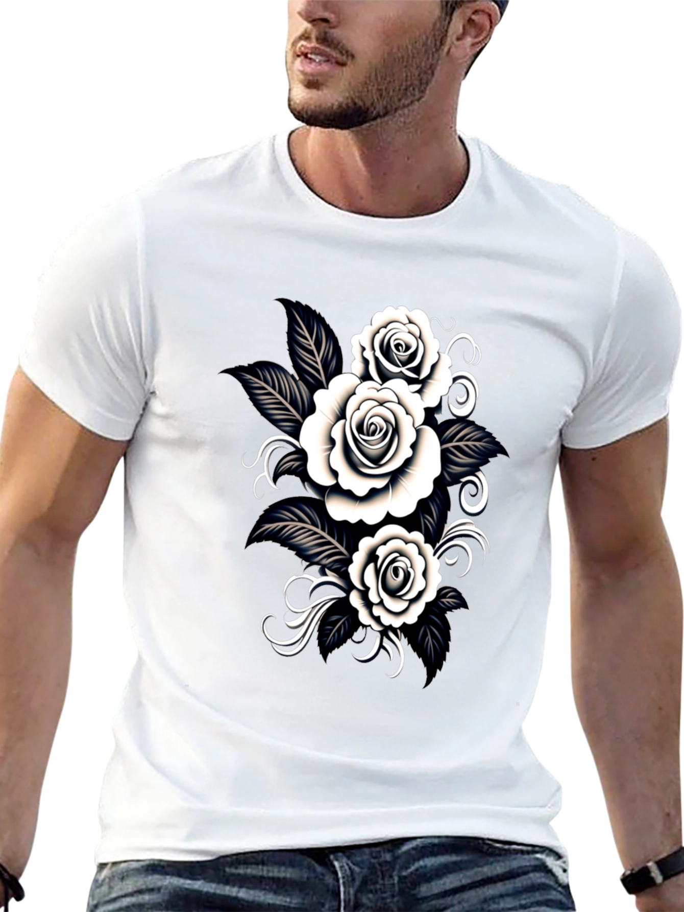 Black Rose T-Shirt: Gothic Floral Design