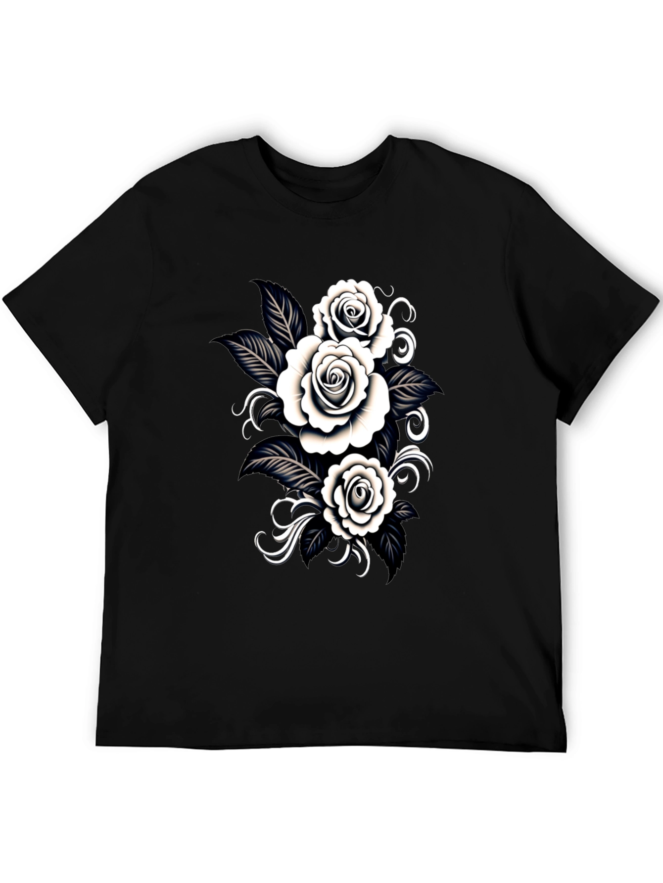 Black Rose T-Shirt: Gothic Floral Design
