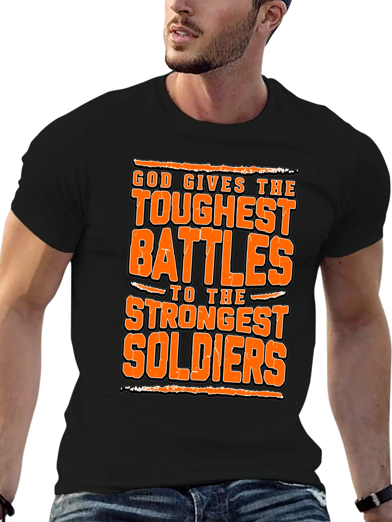 God Gives Toughest Battles Graphic Tee