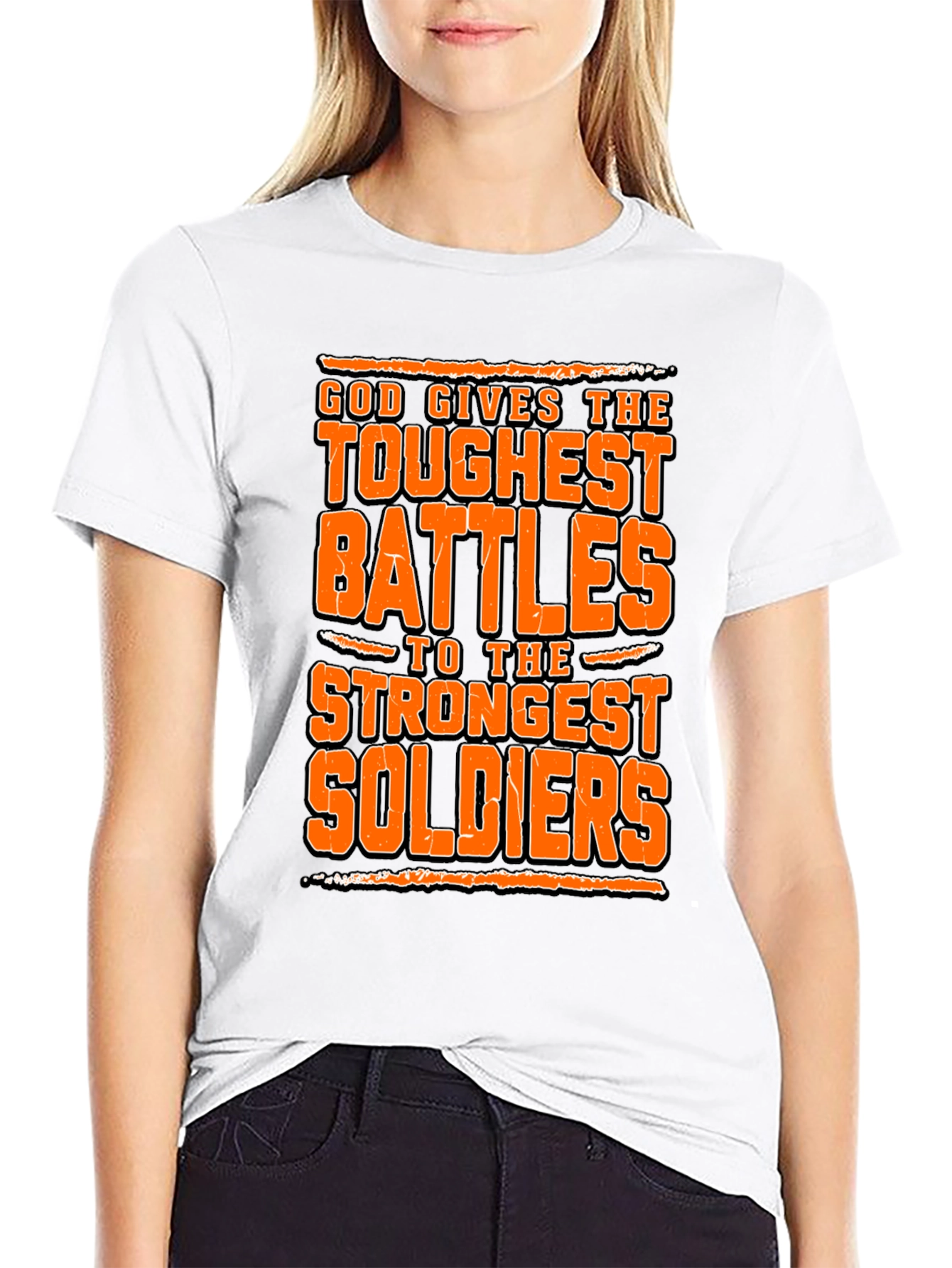 God Gives Toughest Battles Graphic Tee