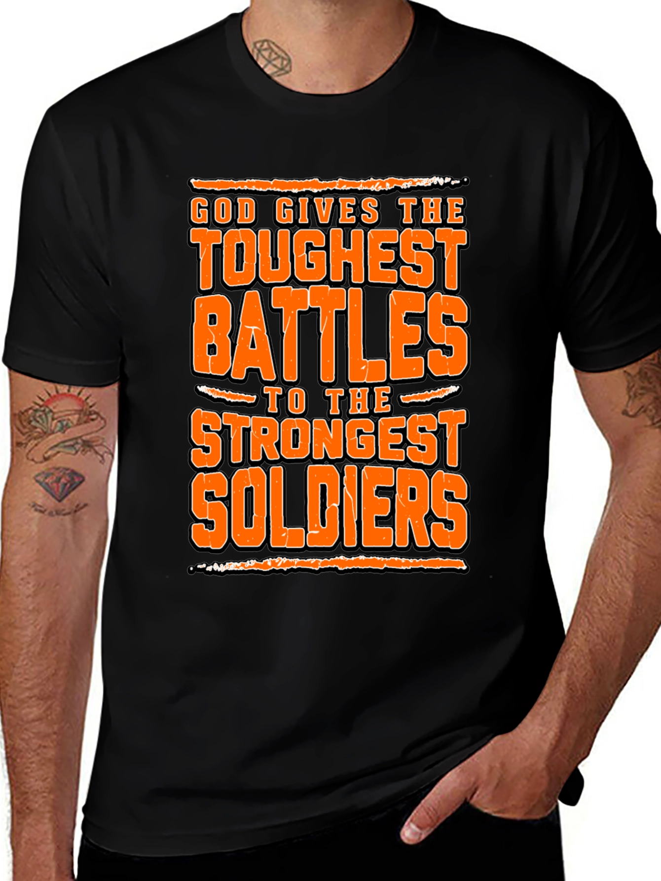 God Gives Toughest Battles Graphic Tee