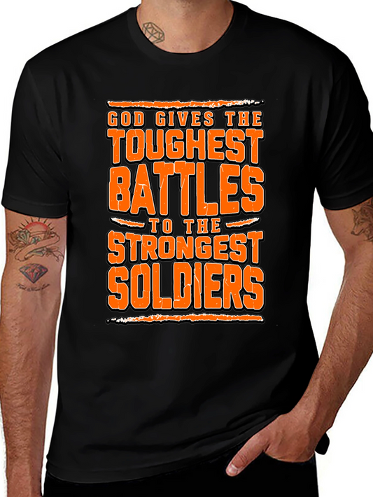 God Gives Toughest Battles Graphic Tee