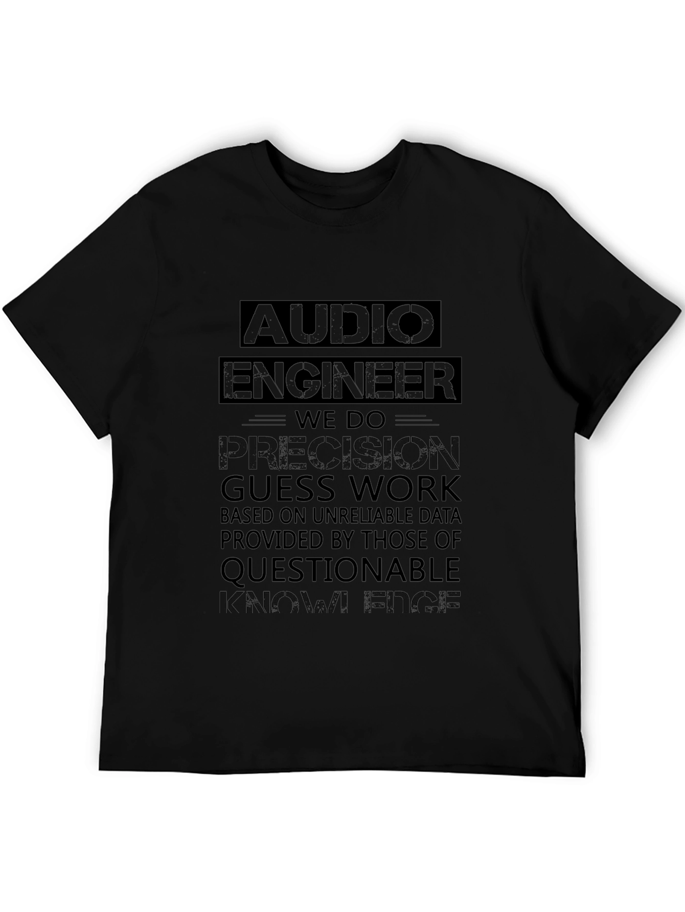 Audio Engineer Precision T-Shirt - Mens Black Graphic Tee