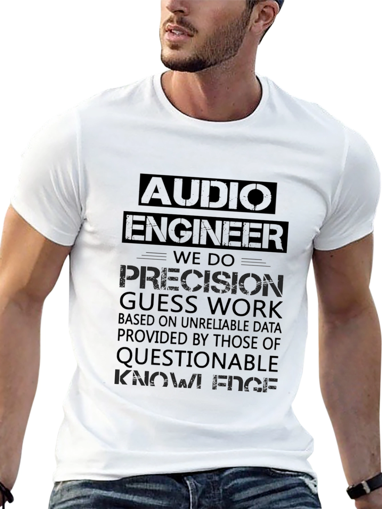 Audio Engineer Precision T-Shirt - Mens Black Graphic Tee