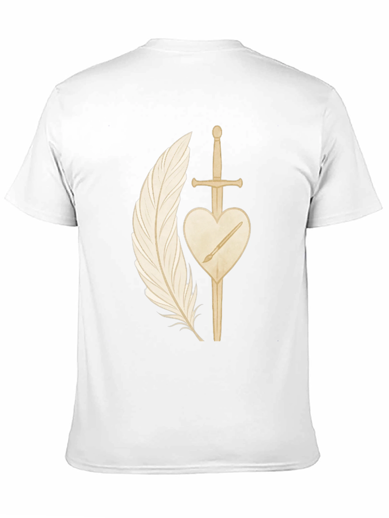 Feather & Sword Graphic Tee - Artistic Design