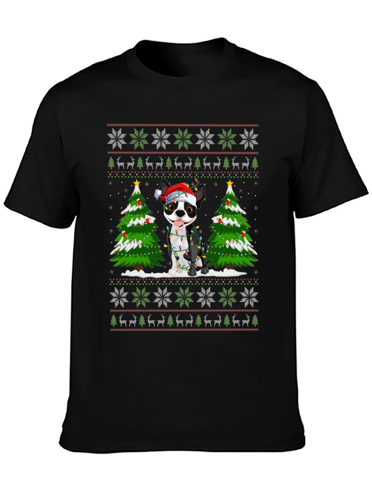 Festive Dog Christmas Tree Graphic Tee