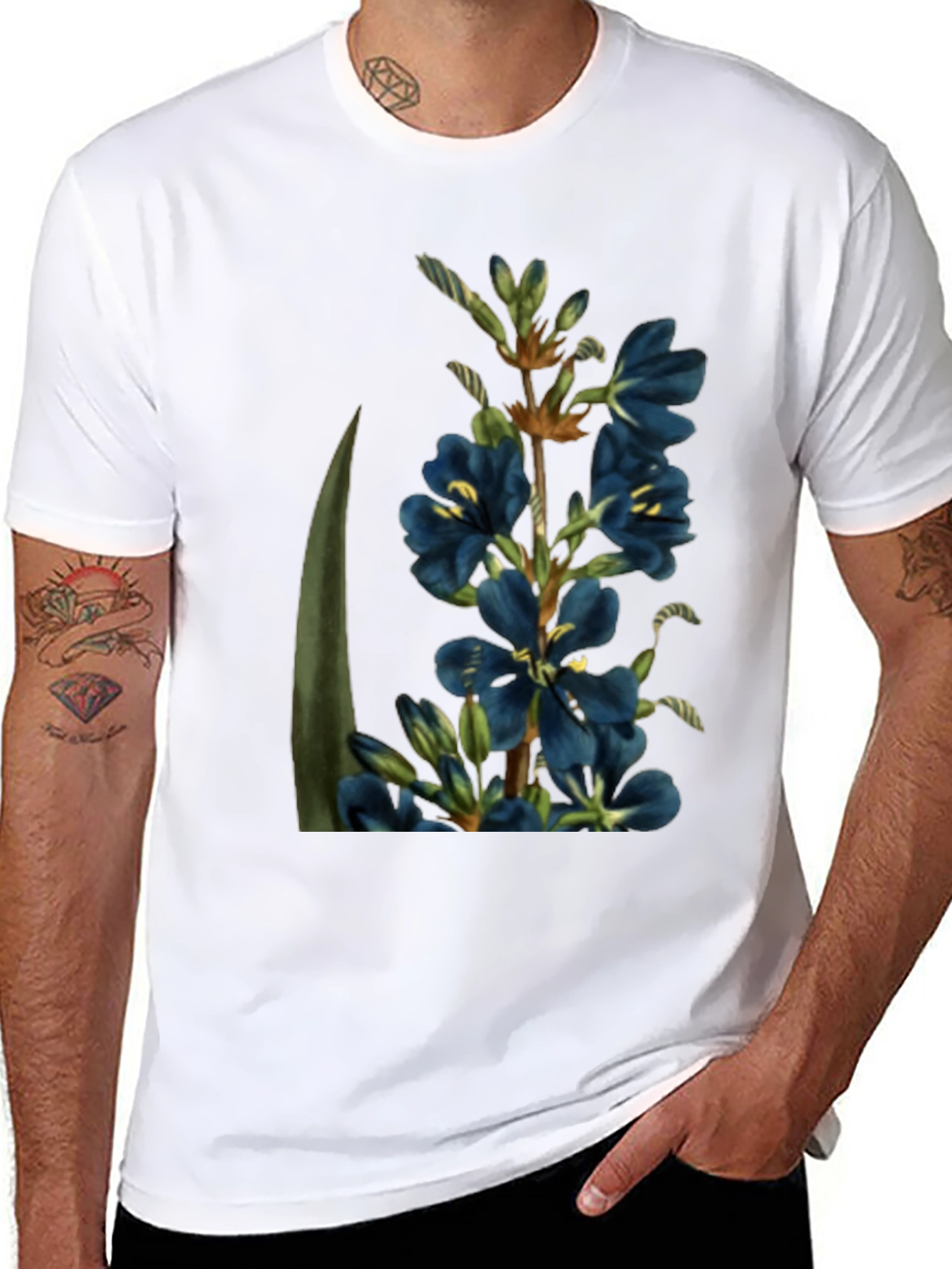 Floral Print T-Shirt - Botanical Design