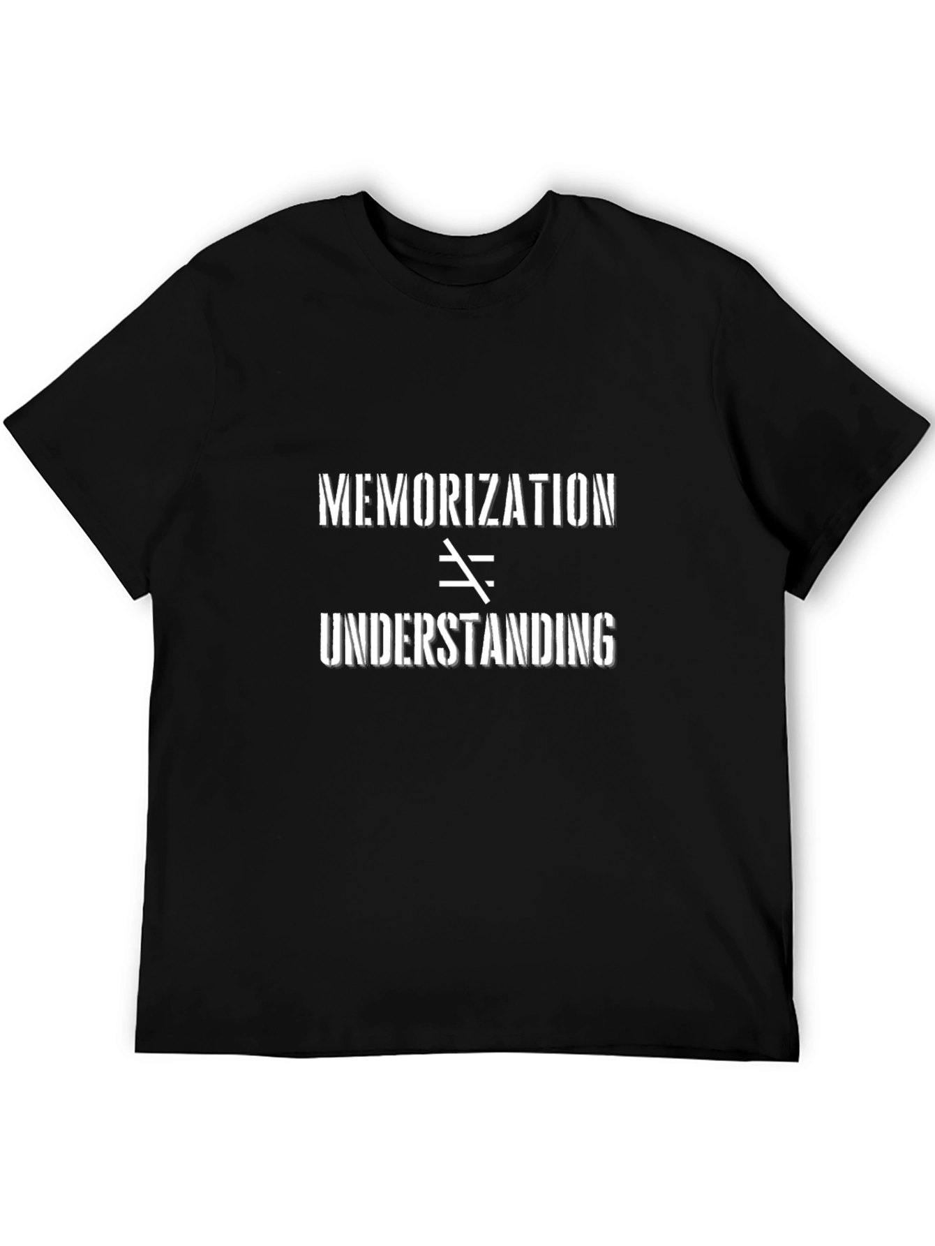Memorization vs Understanding Black Graphic Tee
