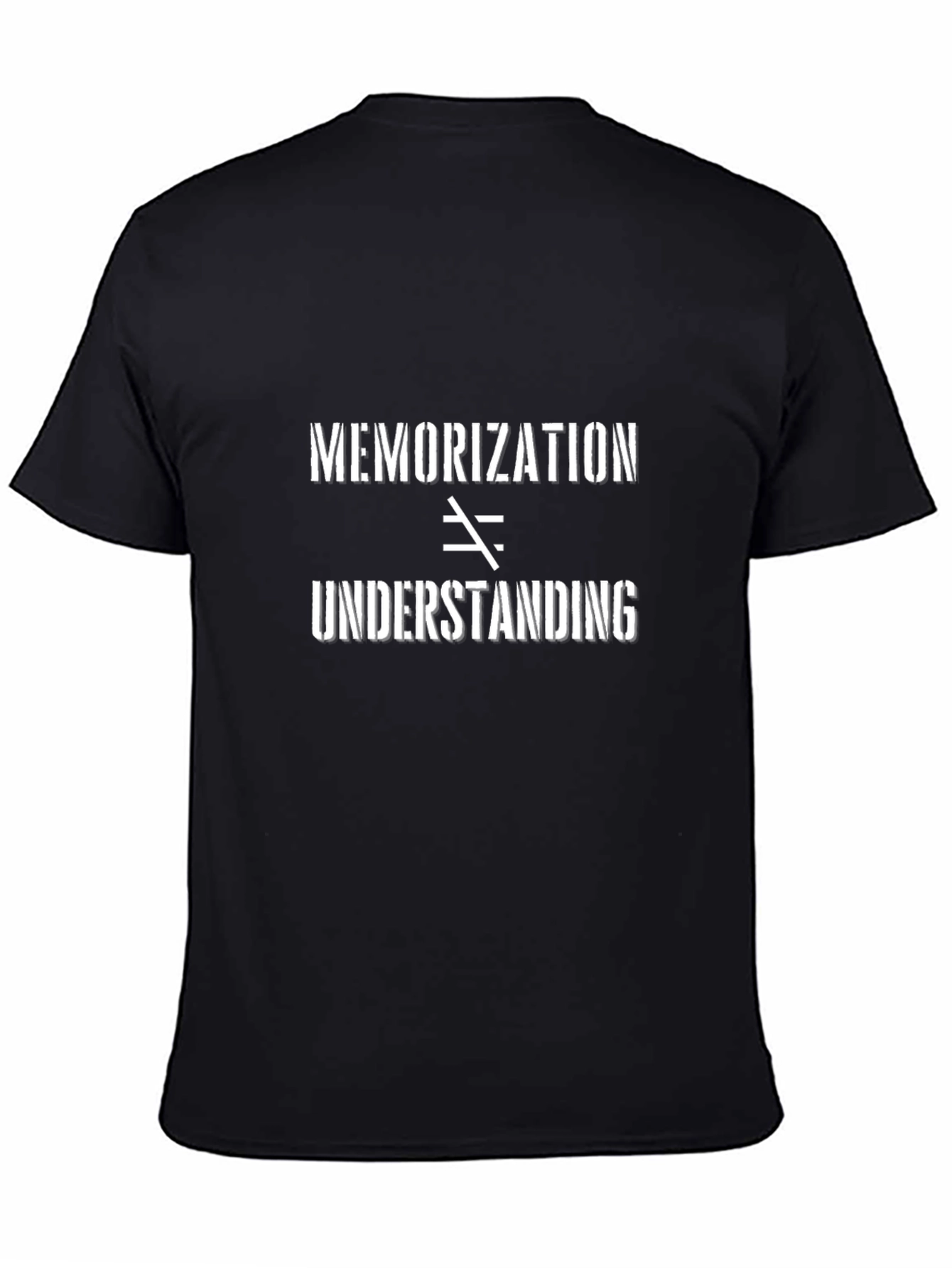 Memorization vs Understanding Black Graphic Tee