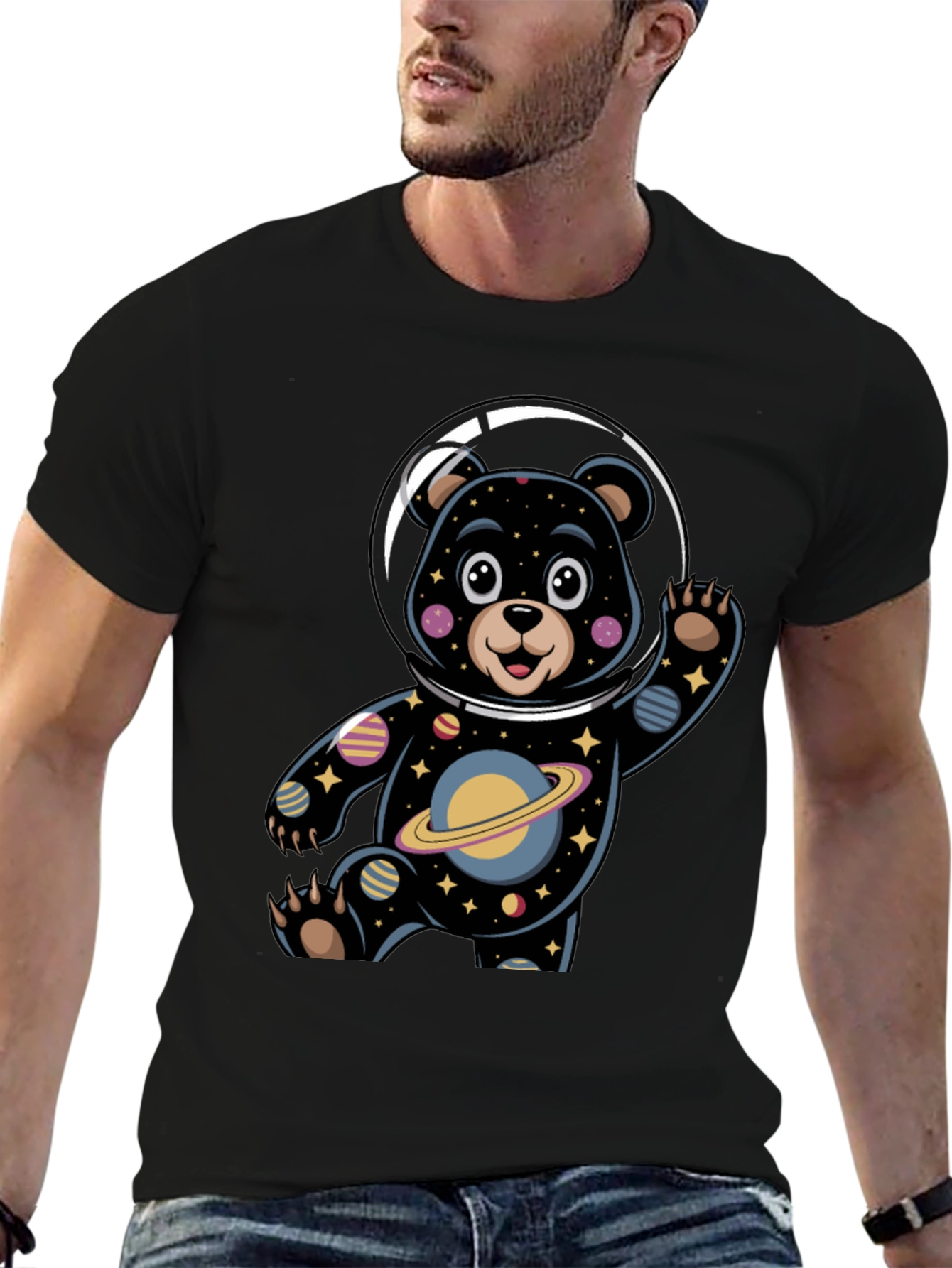 Cosmic Bear Astronaut Graphic Tee