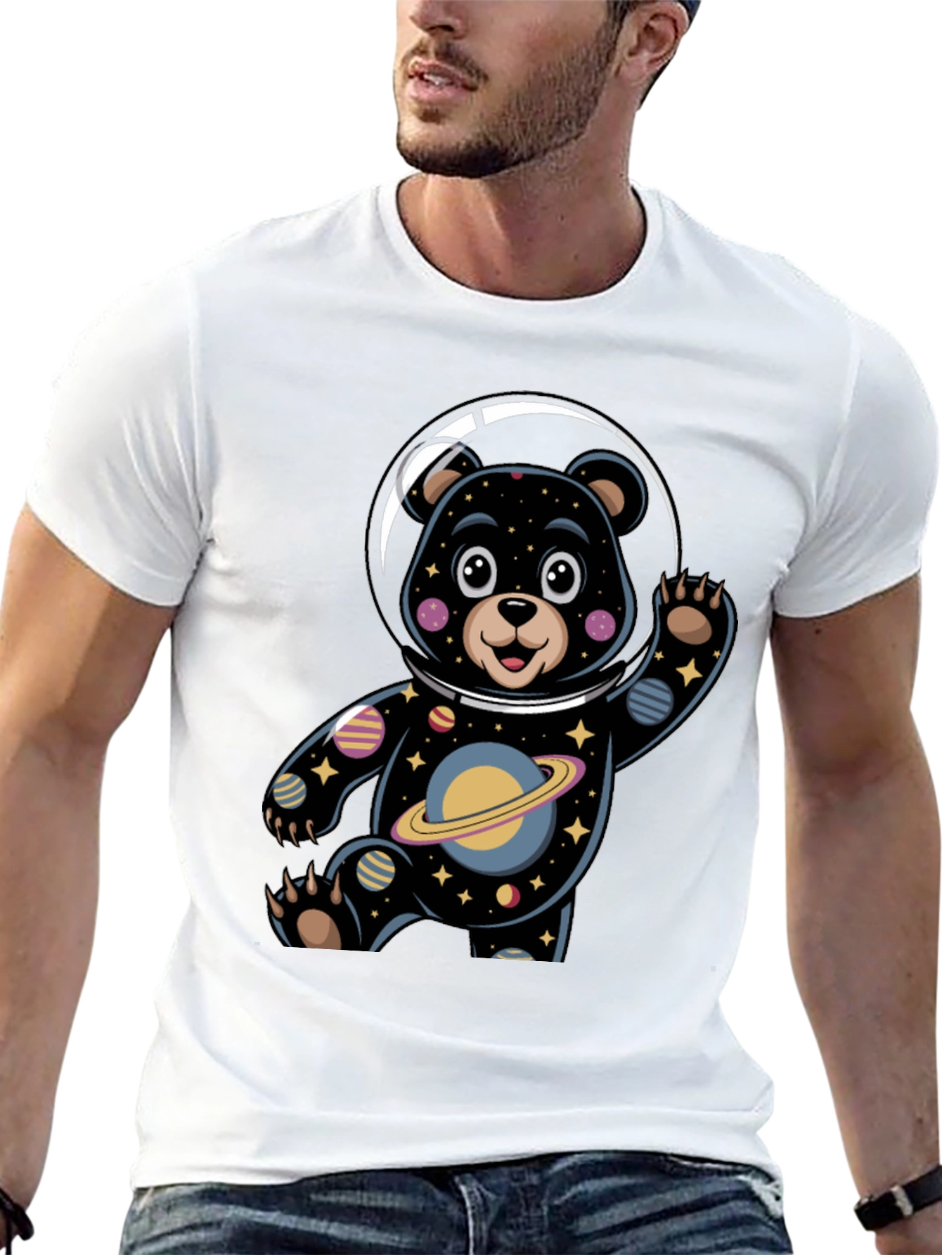 Cosmic Bear Astronaut Graphic Tee