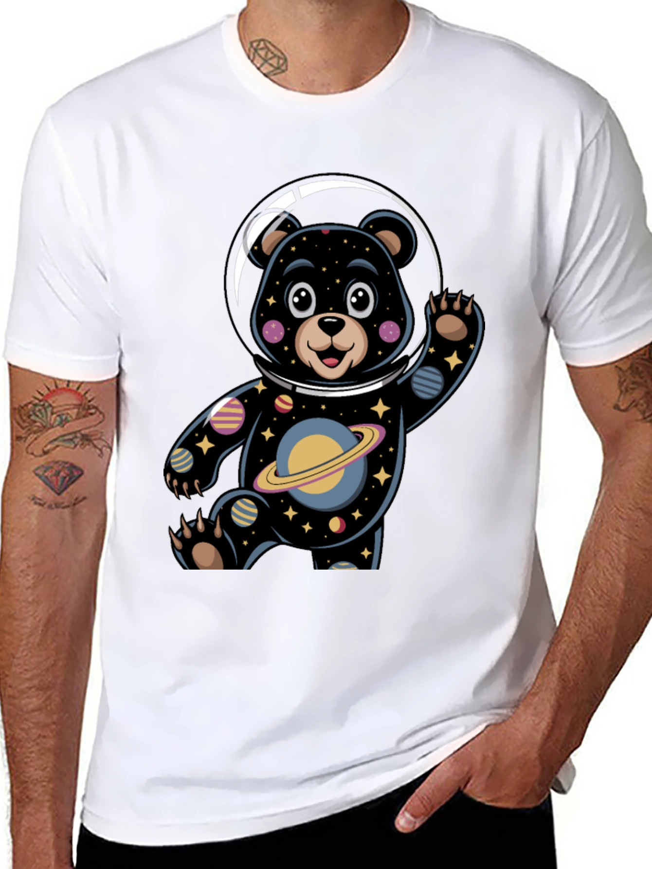 Cosmic Bear Astronaut Graphic Tee
