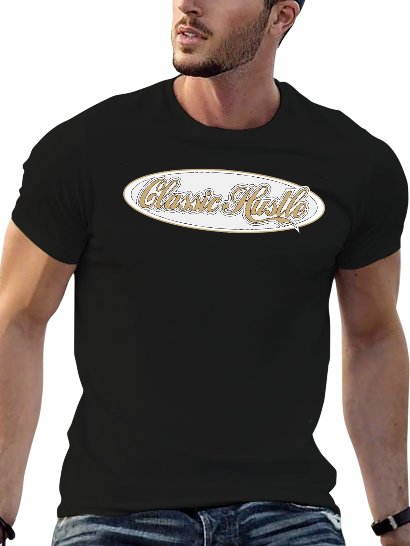 Classic Hustle Black Graphic T-Shirt