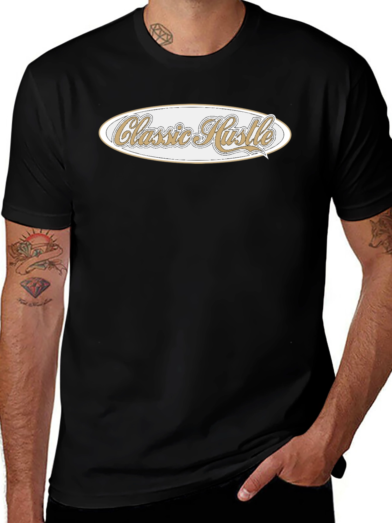 Classic Hustle Black Graphic T-Shirt