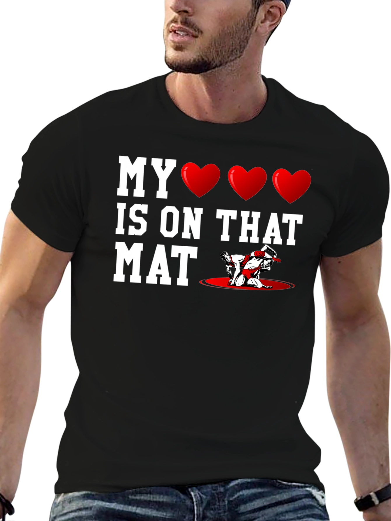 My Heart Is On That Mat Wrestling Graphic Tee