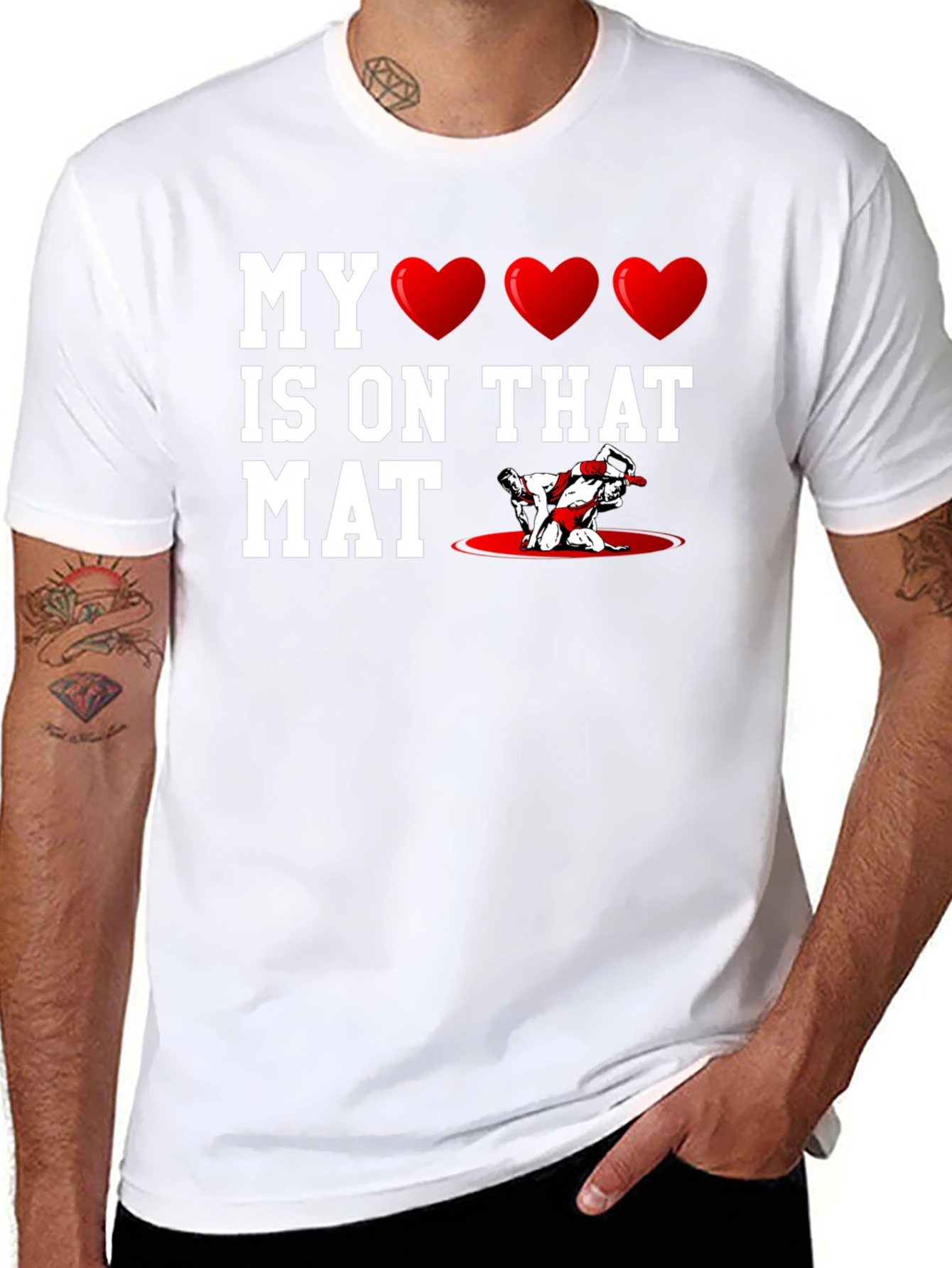 My Heart Is On That Mat Wrestling Graphic Tee