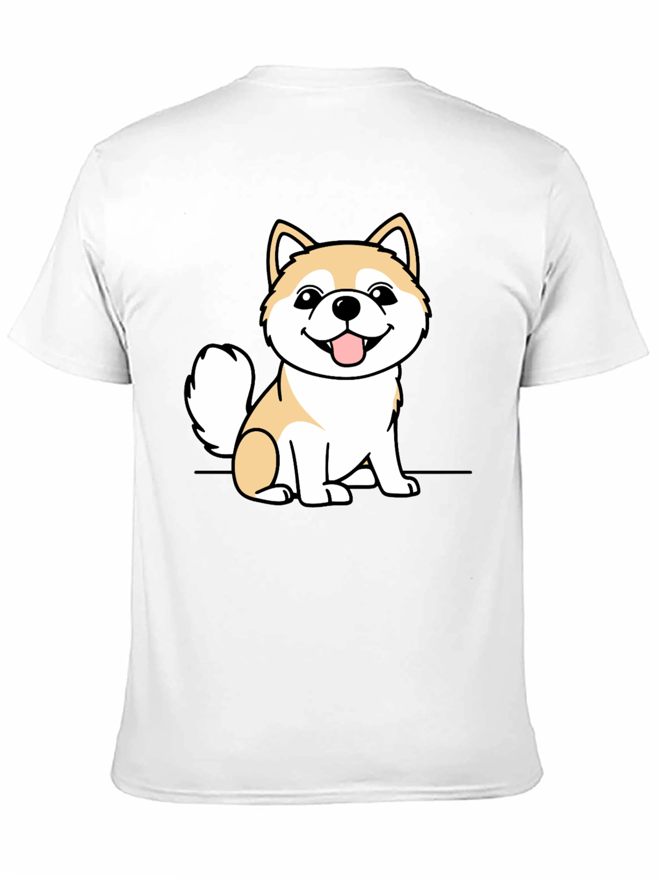 Cute Shiba Inu Dog Graphic Tee - Black