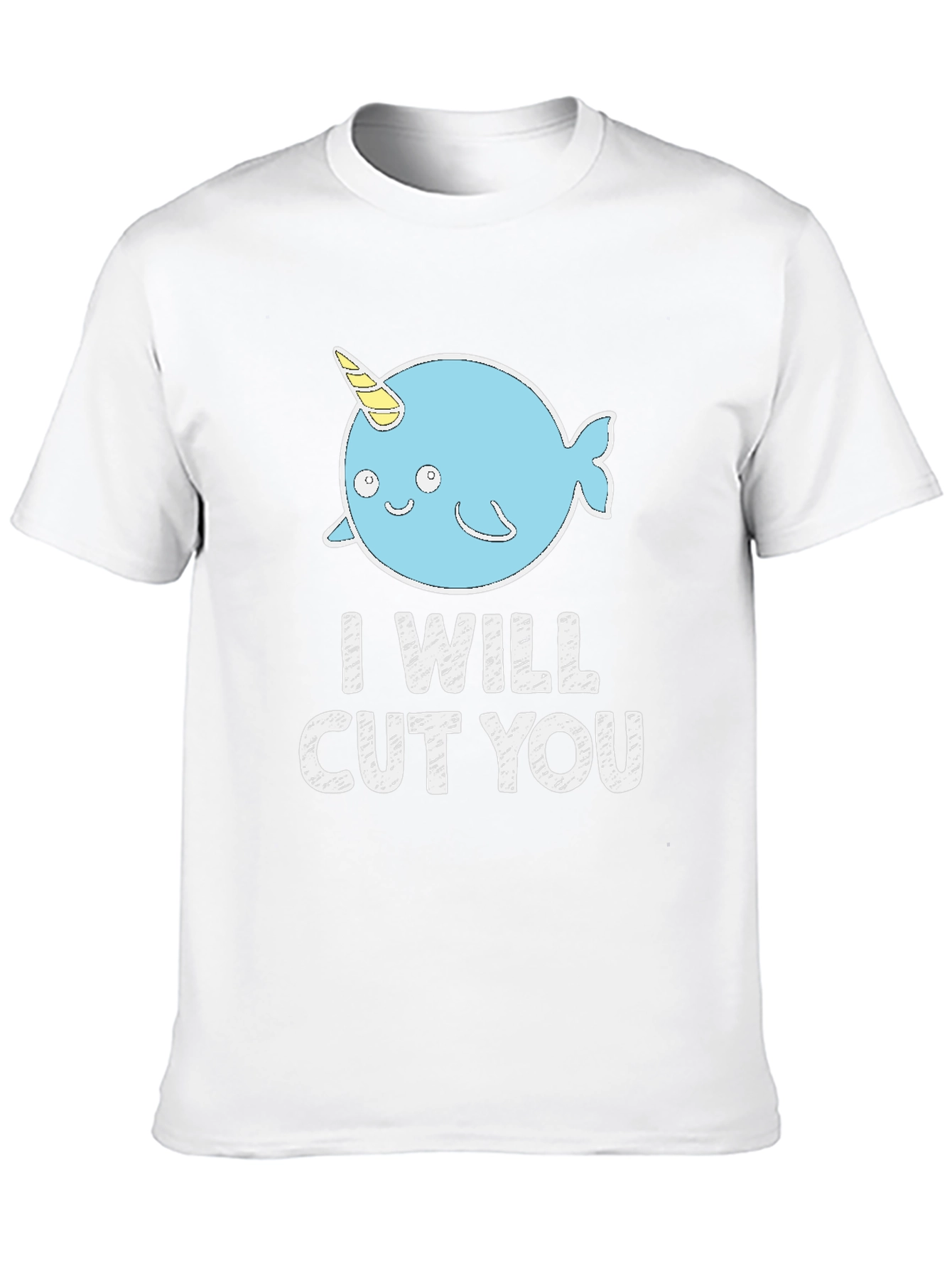 Funny Narwhal I Will Cut You Black T-Shirt