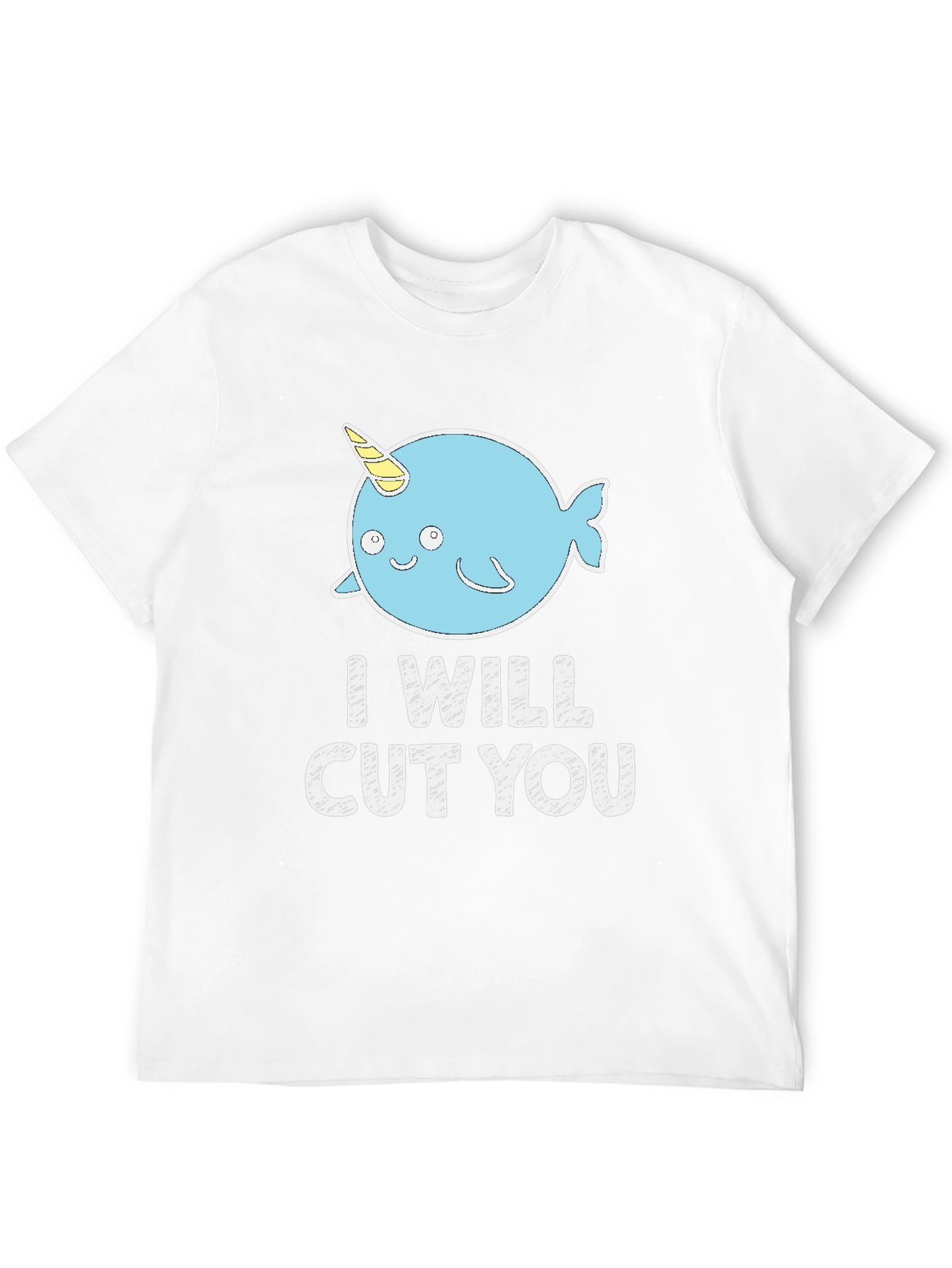 Funny Narwhal I Will Cut You Black T-Shirt