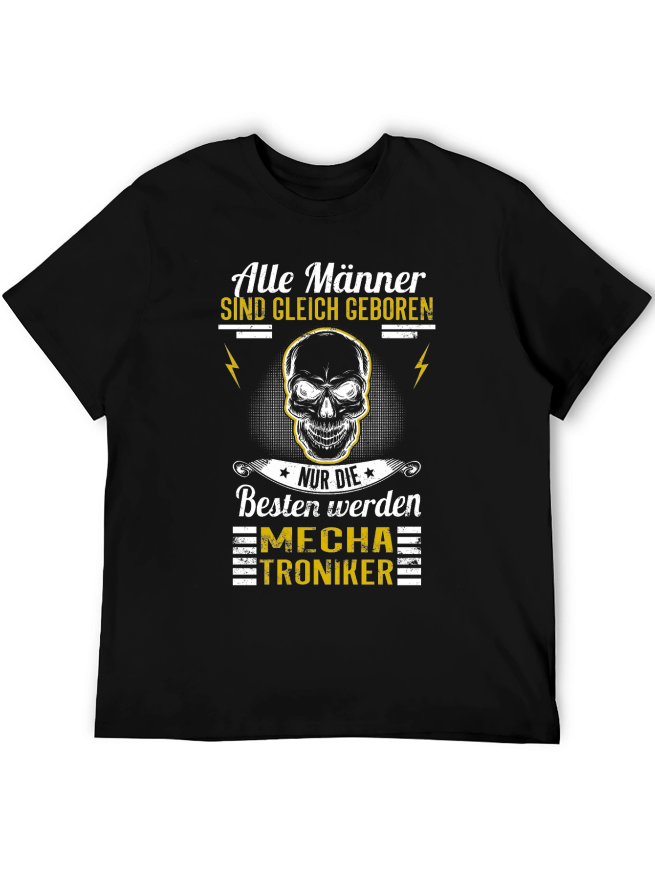 Mens Black Mechatroniker Graphic T-Shirt