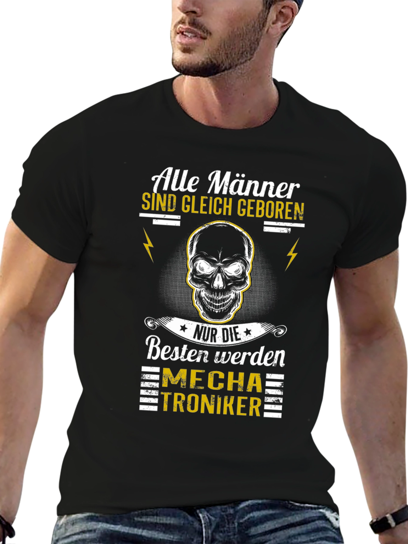 Mens Black Mechatroniker Graphic T-Shirt