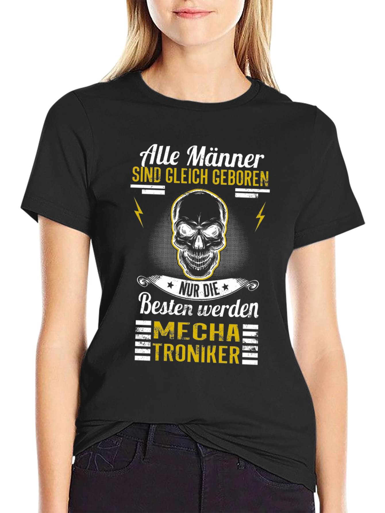 Mens Black Mechatroniker Graphic T-Shirt