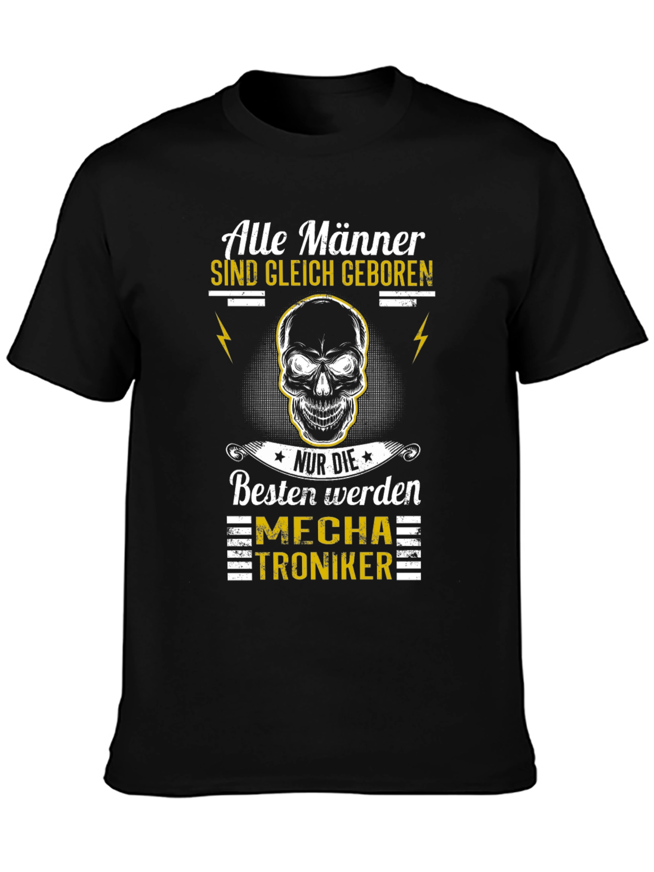 Mens Black Mechatroniker Graphic T-Shirt